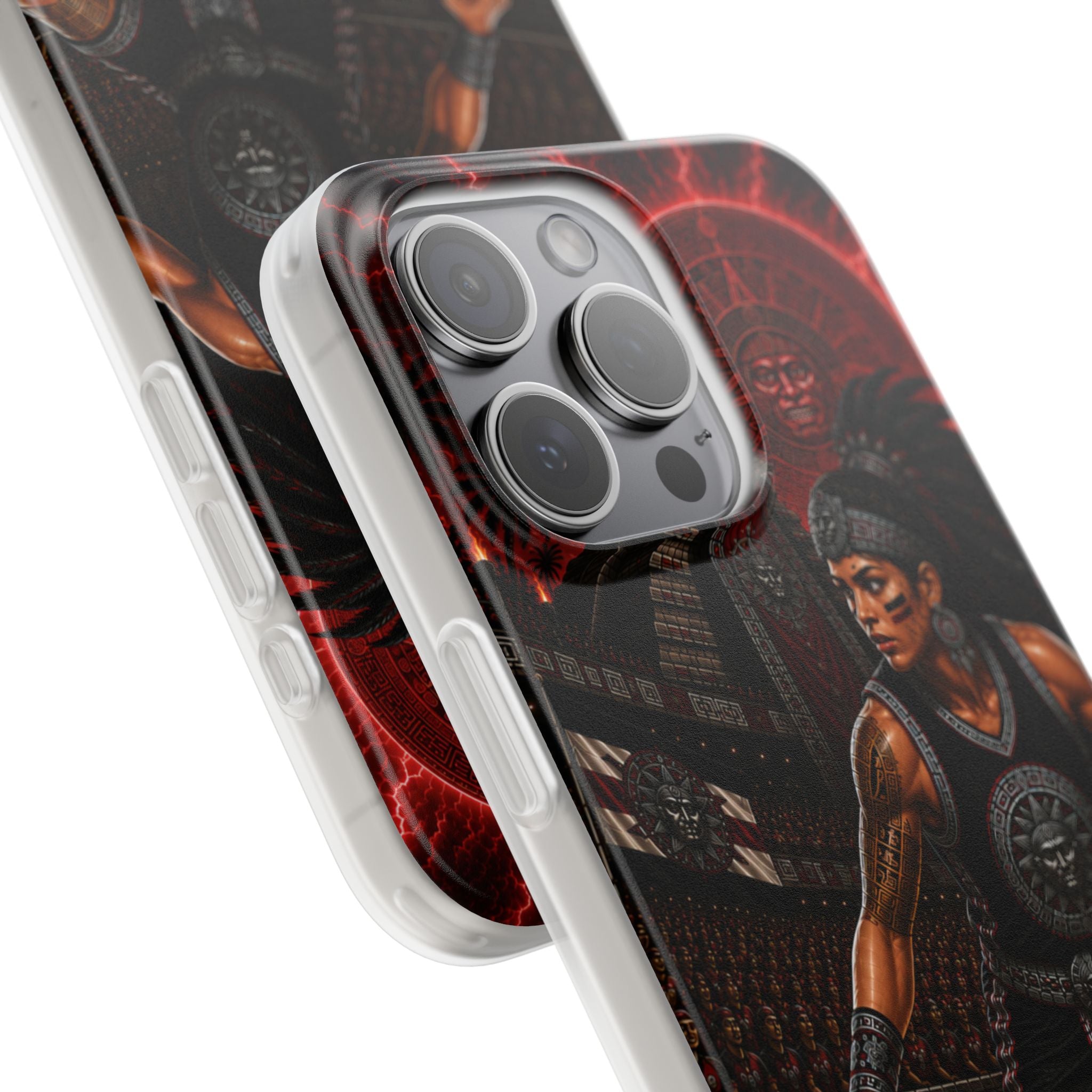 Aztec Basketball Female Warrior – Flexi Phone Case (iPhone & Samsung • Clear TPU • Made & Shipped in the USA • 🚚 FREE USA Shipping • Personalized Option)