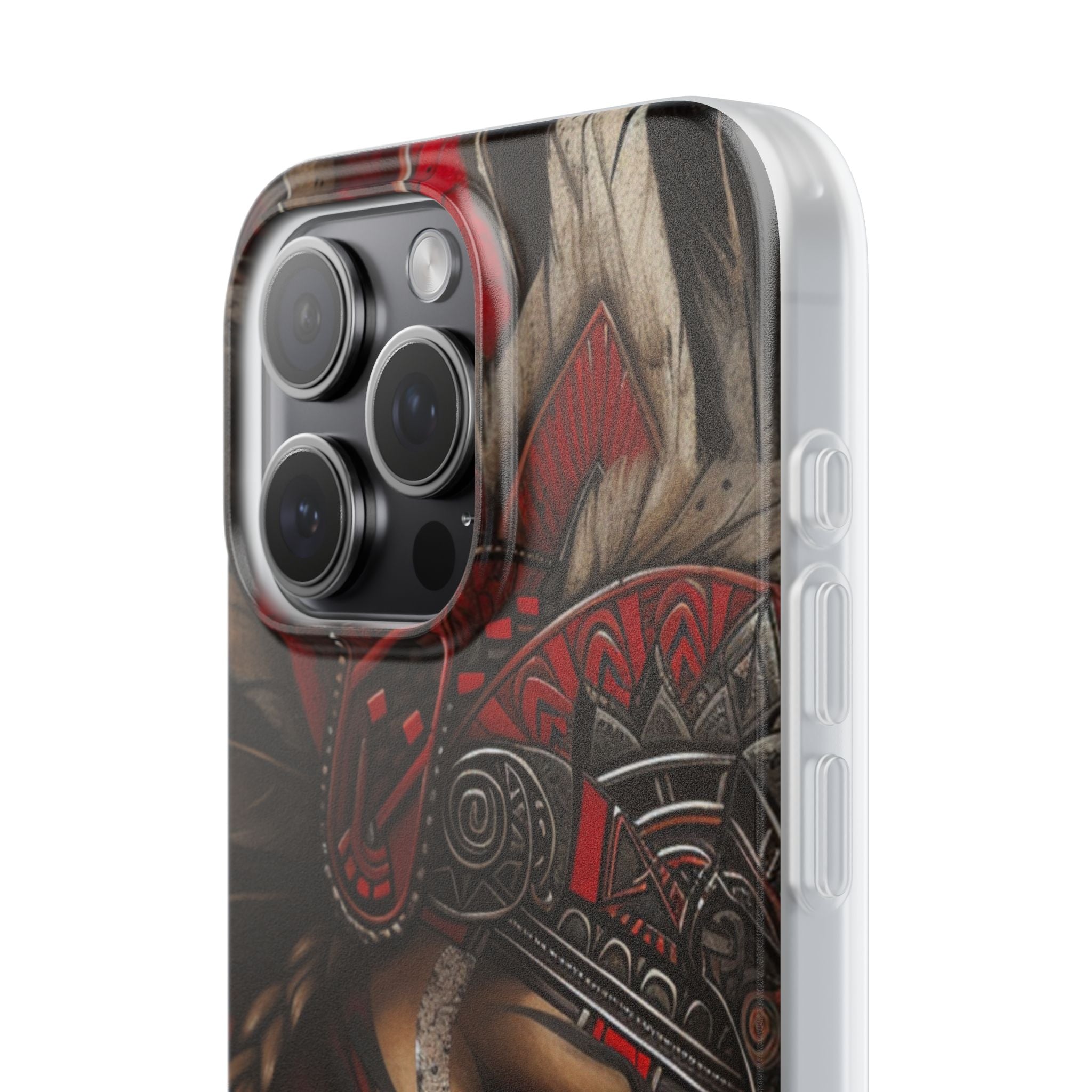 Aztec Sun Goddess – Flexi Phone Case (iPhone & Samsung • Clear TPU • Made in USA • Personalized Option)