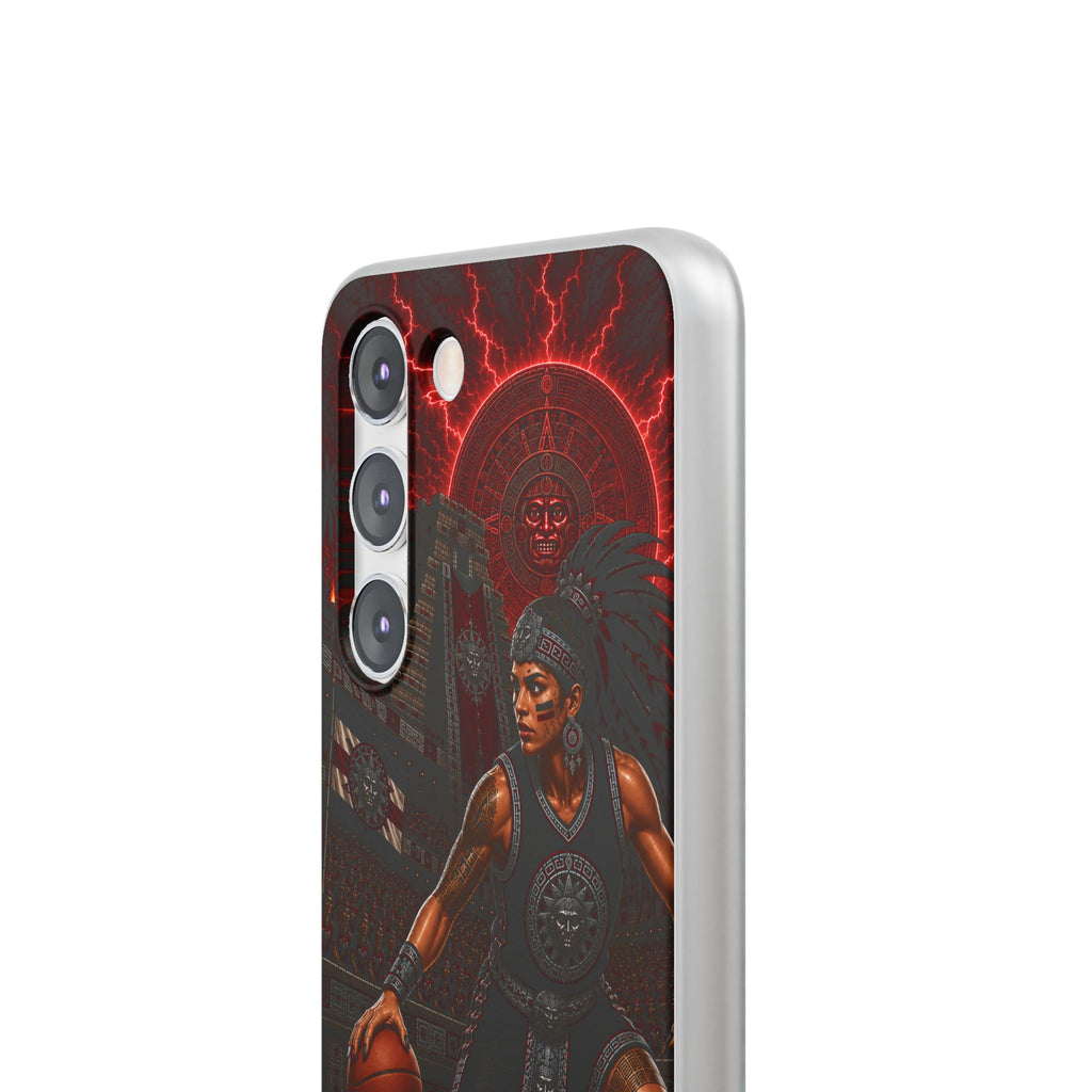 Aztec Basketball Female Warrior – Flexi Phone Case (iPhone & Samsung • Clear TPU • Made & Shipped in the USA • 🚚 FREE USA Shipping • Personalized Option)