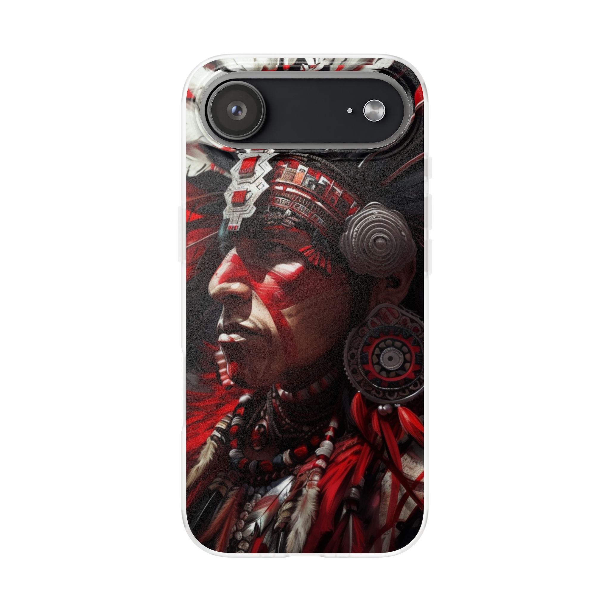 Aztec Loyal Warrior – Flexi Phone Case (iPhone & Samsung • Clear TPU • Made in USA • Personalized Option)
