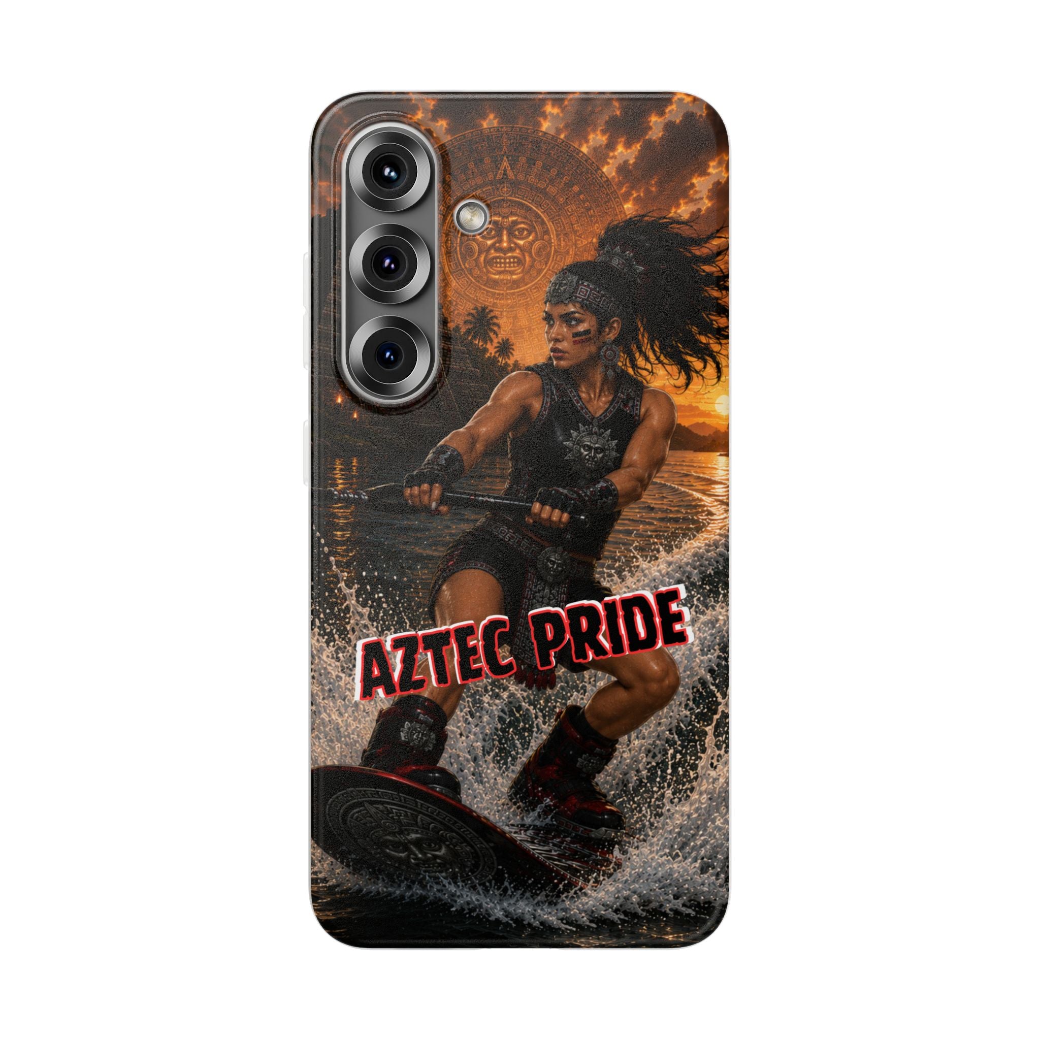 Aztec Wakeboard Female Warrior – Flexi Phone Case (iPhone & Samsung • Clear TPU • Made & Shipped in the USA • 🚚 FREE USA Shipping • Personalized Option)