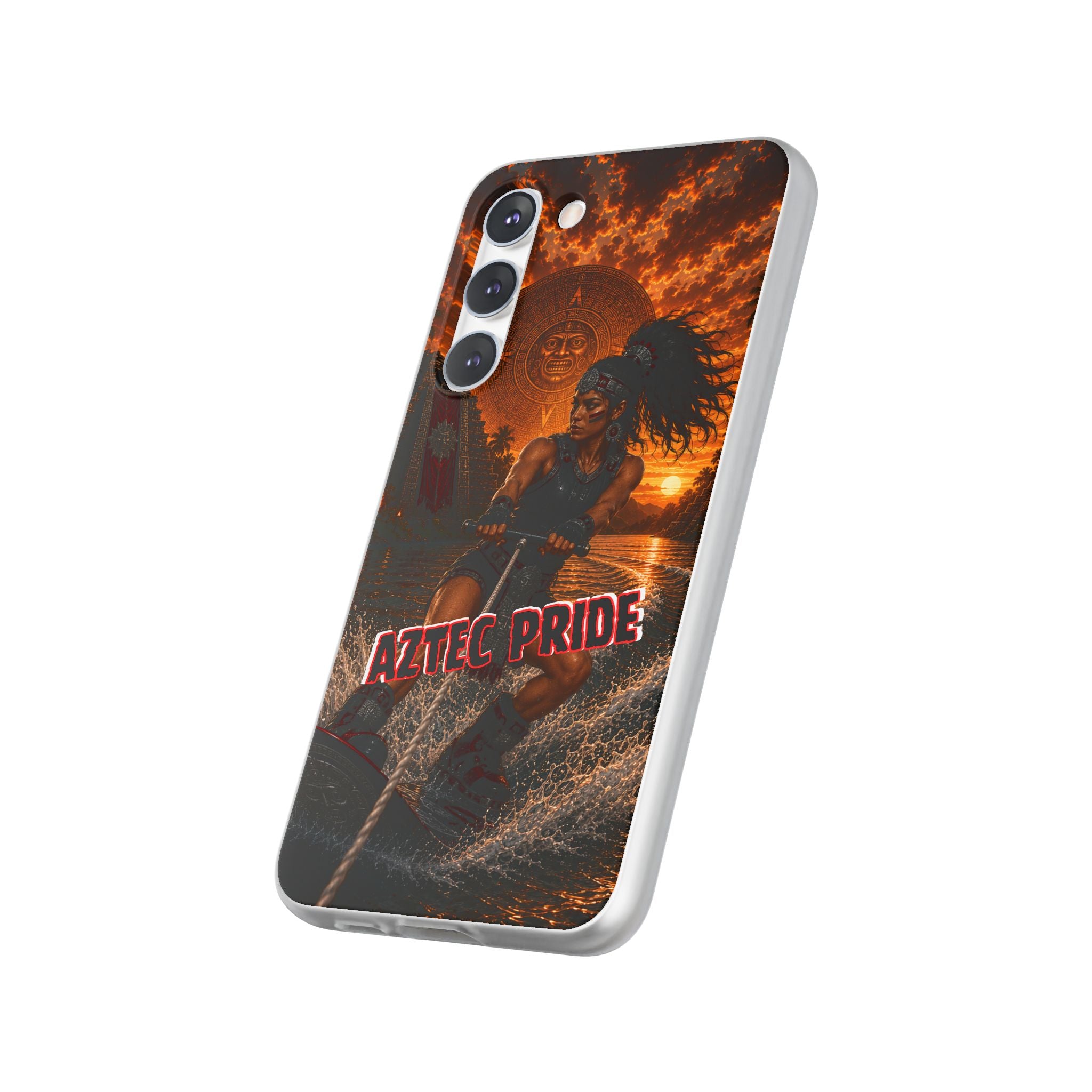 Aztec Wakeboard Female Warrior – Flexi Phone Case (iPhone & Samsung • Clear TPU • Made & Shipped in the USA • 🚚 FREE USA Shipping • Personalized Option)