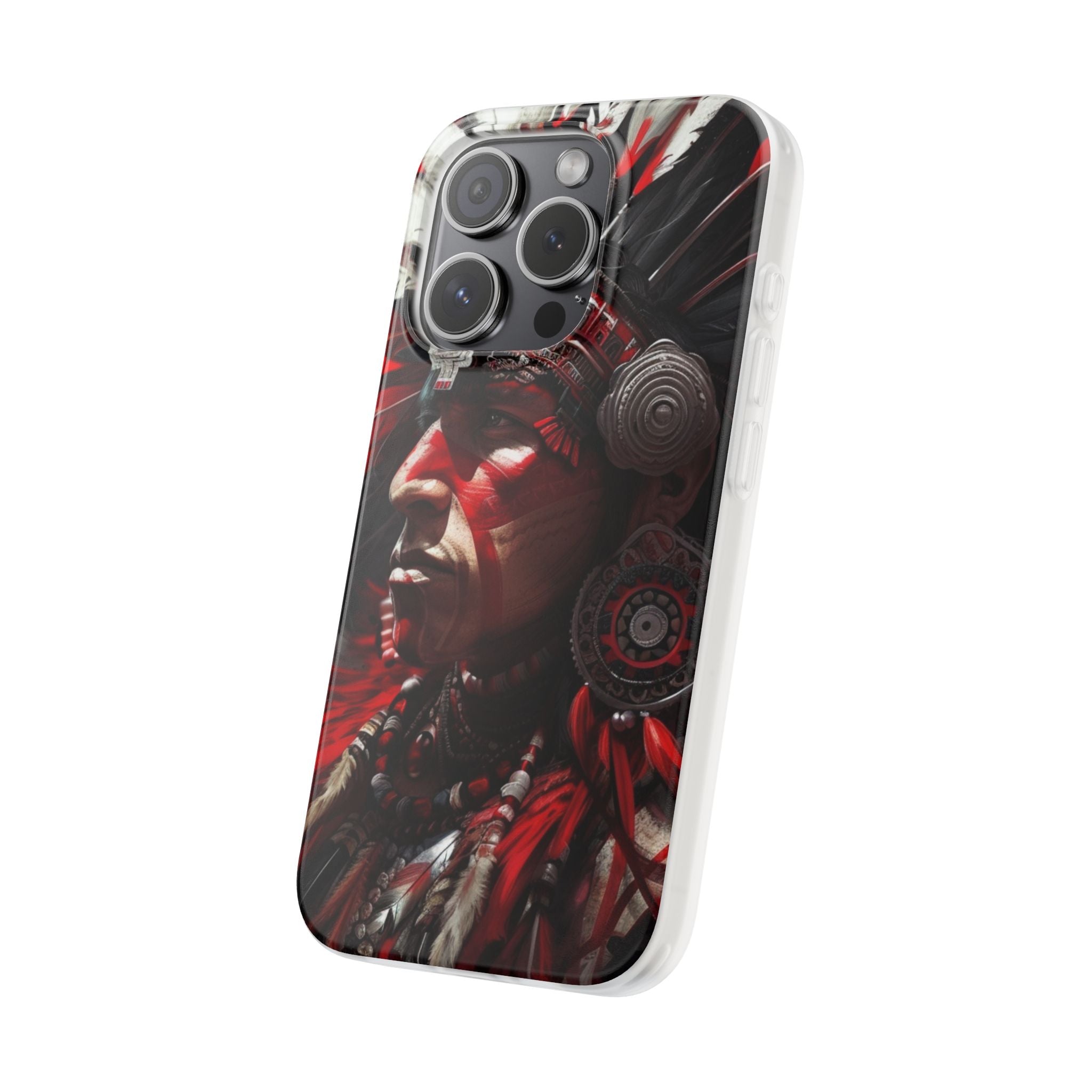 Aztec Loyal Warrior – Flexi Phone Case (iPhone & Samsung • Clear TPU • Made in USA • Personalized Option)