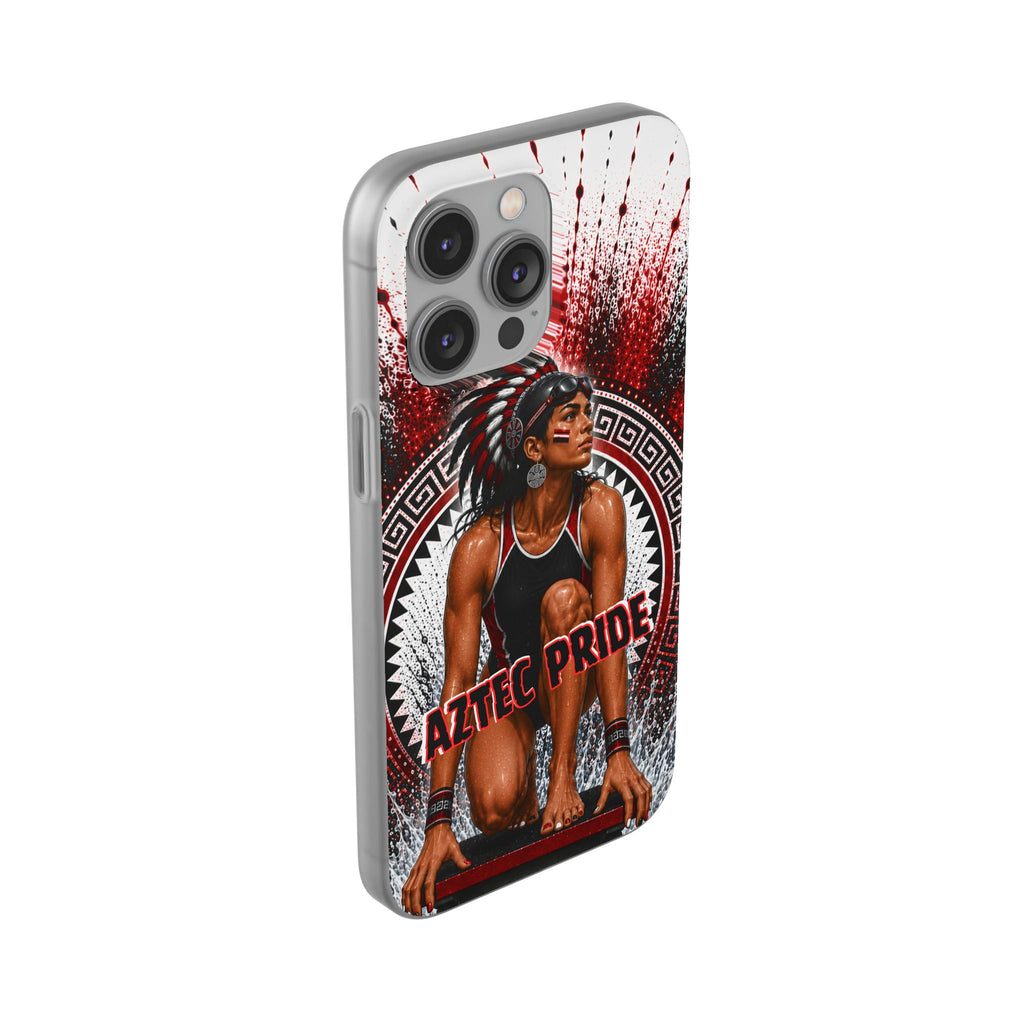 Aztec Swim & Dive Warrior – Flexi Phone Case (iPhone & Samsung • Clear TPU • Made & Shipped in the USA • 🚚 FREE USA Shipping • Personalized Option)