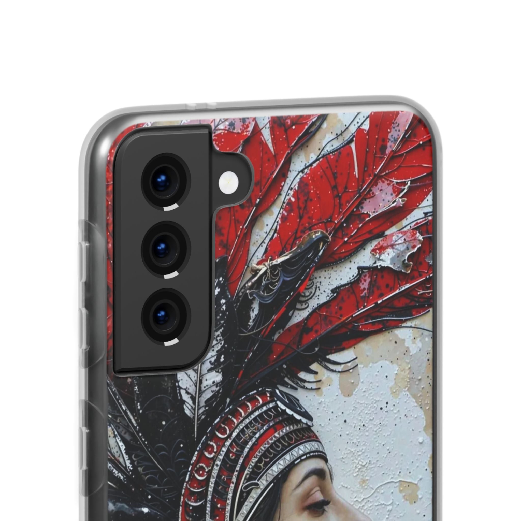 Aztec Silent Goddess – Flexi Phone Case (iPhone & Samsung • Clear TPU • Made in USA • Personalized Option)