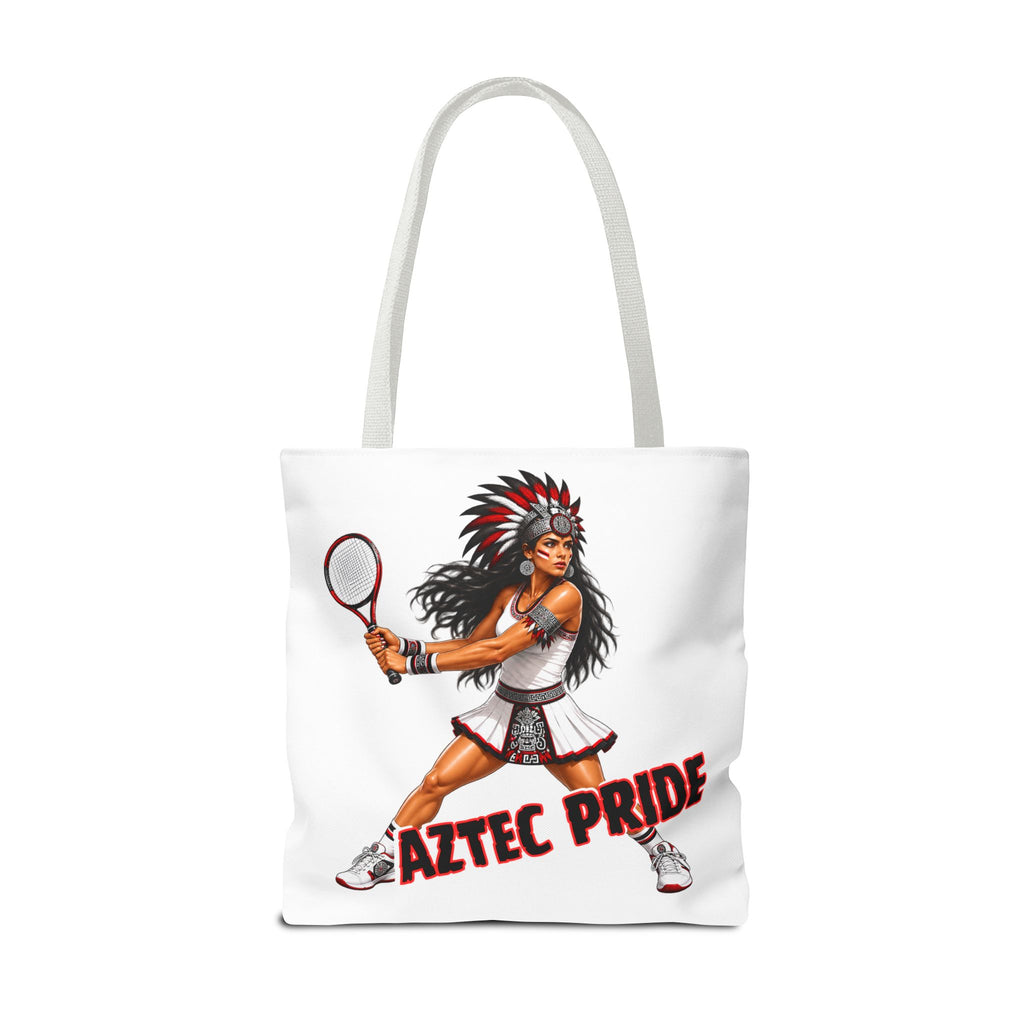 Aztec Tennis Female Warrior Tote Bag | Aztec-Inspired AI Art • Made & Shipped in the USA • 🚚 FREE USA Shipping • FREE Personalization