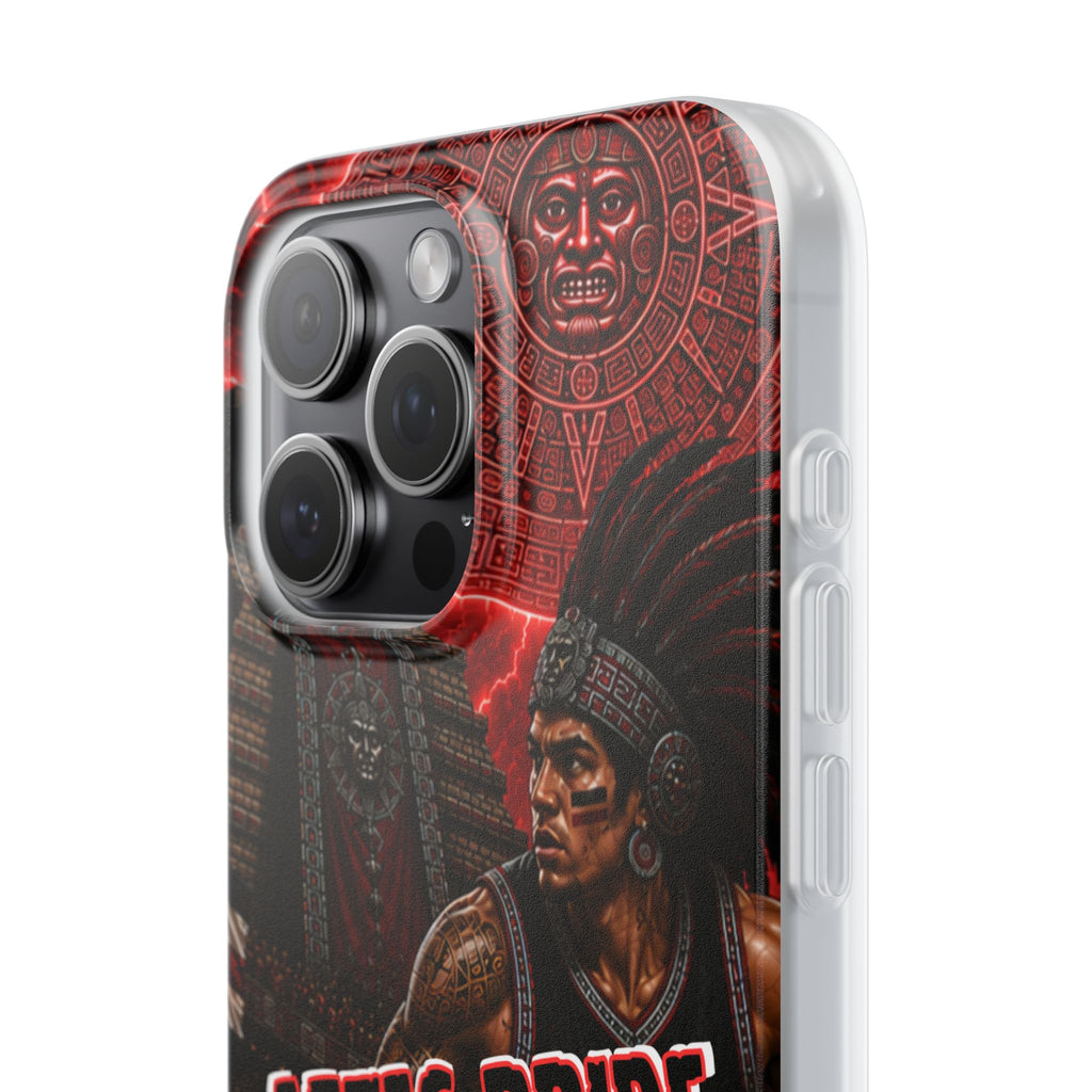 Aztec Basketall Warrior – Flexi Phone Case (iPhone & Samsung • Clear TPU • Made & Shipped in the USA • 🚚 FREE USA Shipping • Personalized Option)