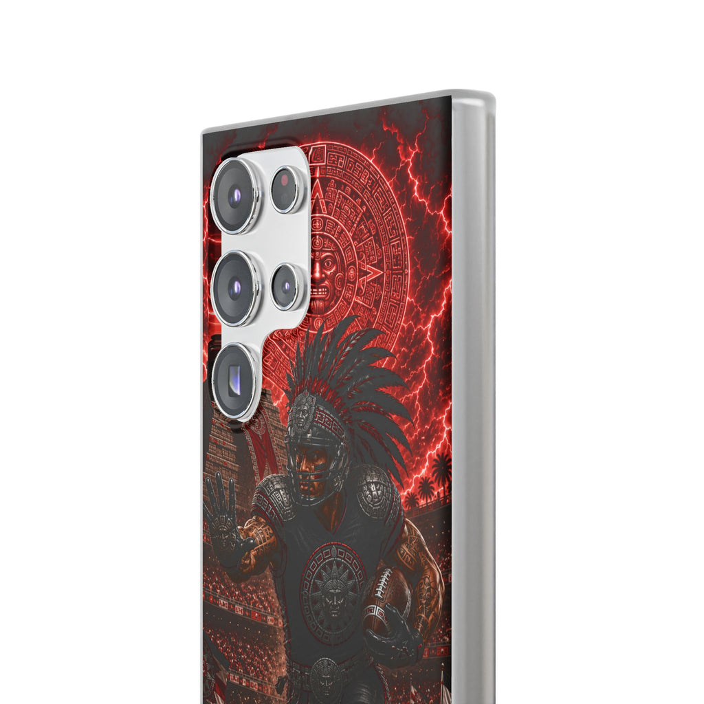 Aztec Football Warrior – Flexi Phone Case (iPhone & Samsung • Clear TPU • Made in USA • Personalized Option)