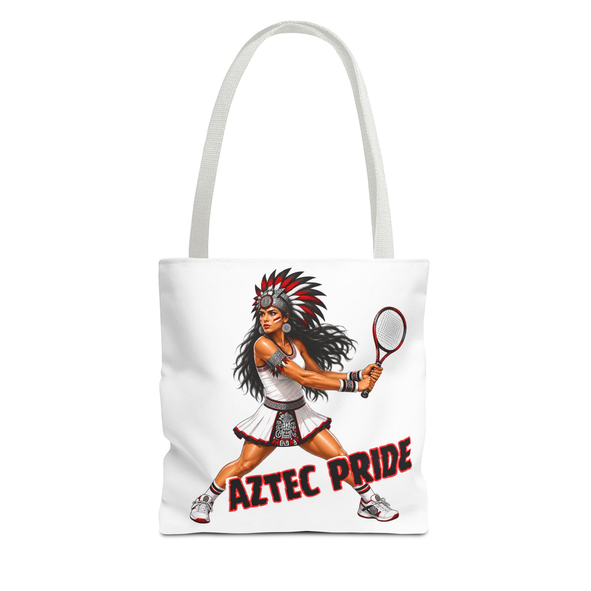 Aztec Tennis Female Warrior Tote Bag | Aztec-Inspired AI Art • Made & Shipped in the USA • 🚚 FREE USA Shipping • FREE Personalization