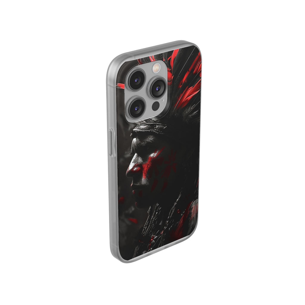 Aztec Jaguar Warrior – Flexi Phone Case (iPhone & Samsung • Clear TPU • Made in USA • Personalized Option)