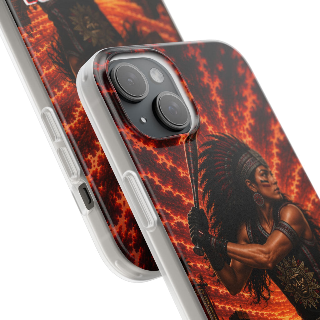 Aztec Softball Warrior – Flexi Phone Case (iPhone & Samsung • Clear TPU • Made & Shipped in the USA • 🚚 FREE USA Shipping • Personalized Option)