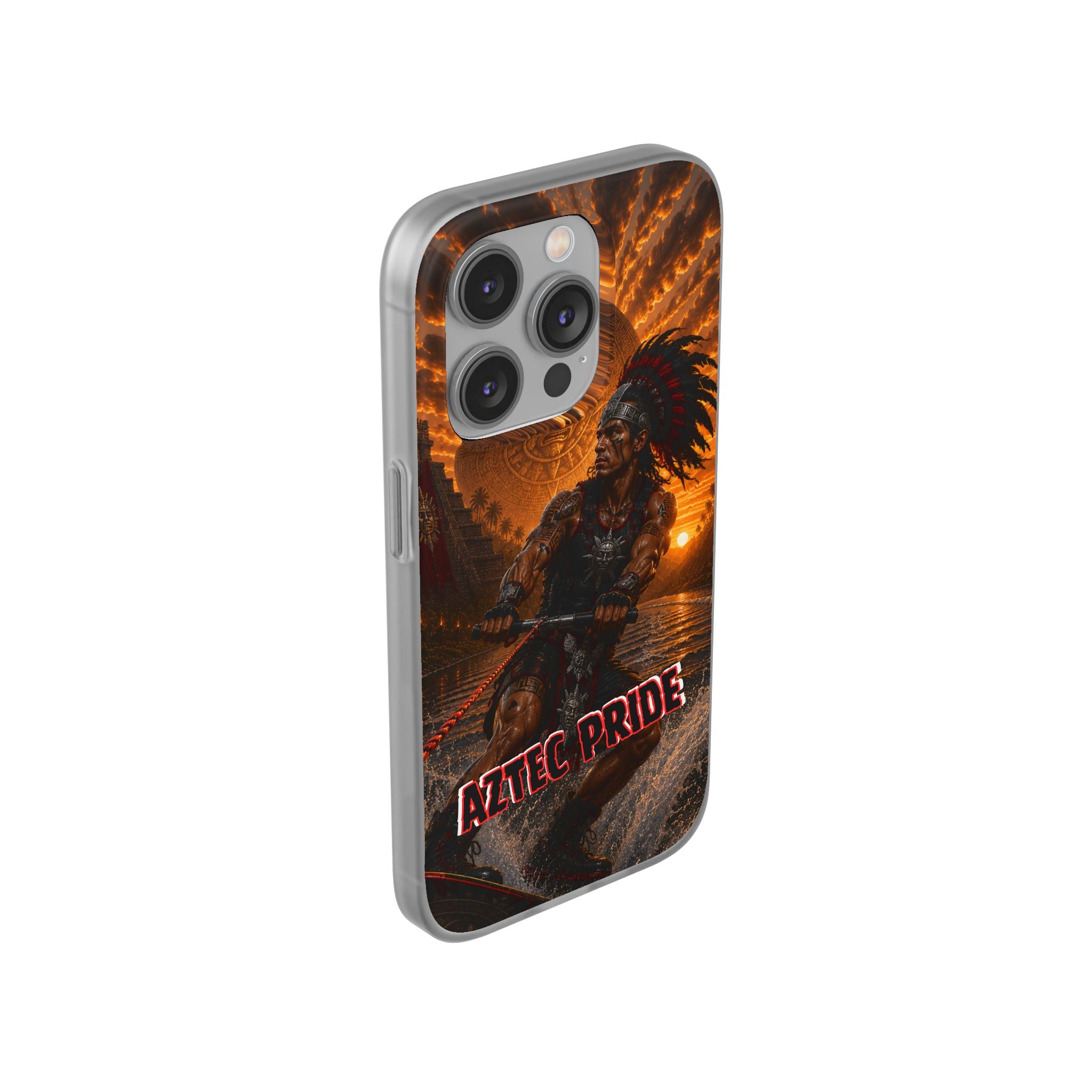 Aztec Wakeboard Male Warrior – Flexi Phone Case (iPhone & Samsung • Clear TPU • Made & Shipped in the USA • 🚚 FREE USA Shipping • Personalized Option)