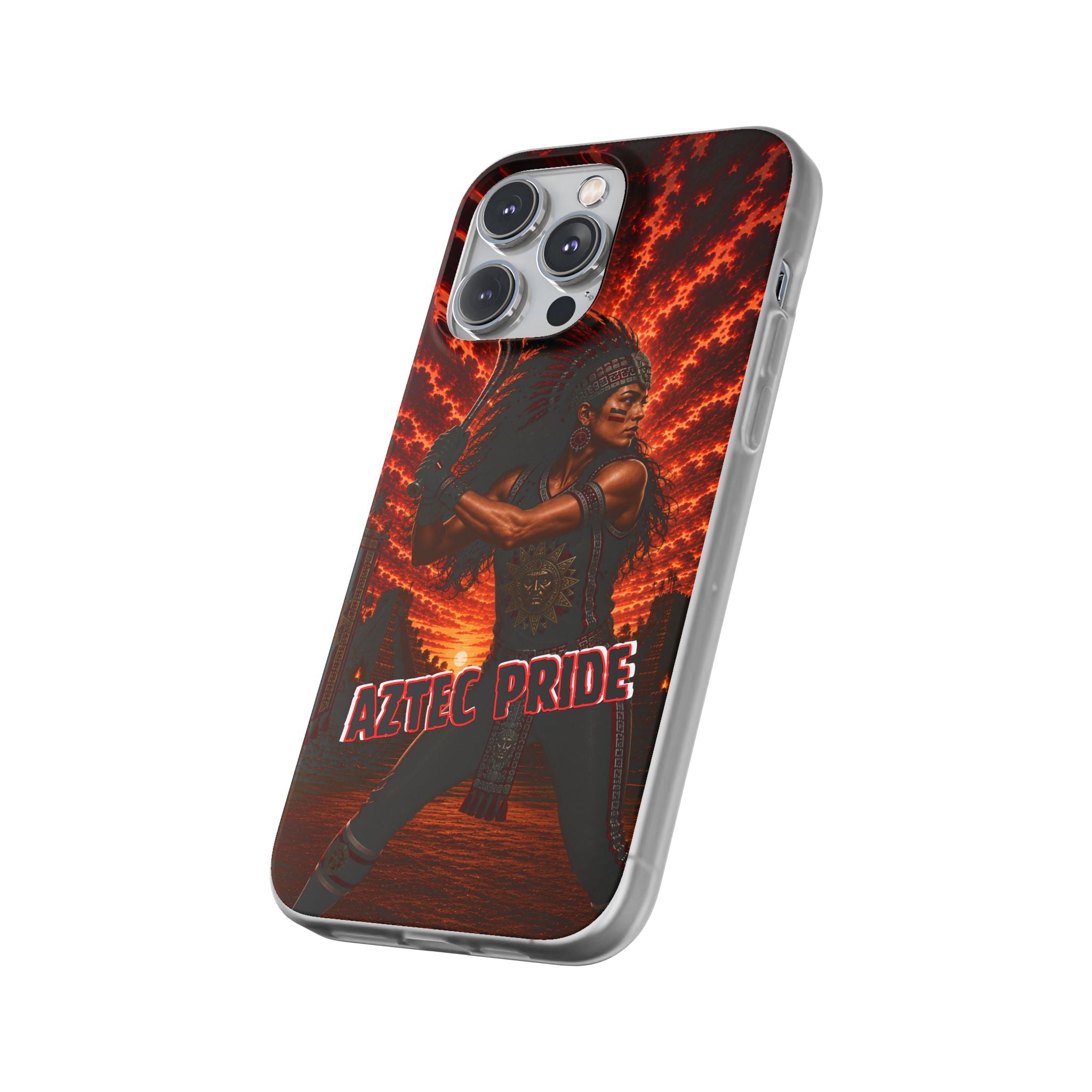 Aztec Softball Warrior – Flexi Phone Case (iPhone & Samsung • Clear TPU • Made & Shipped in the USA • 🚚 FREE USA Shipping • Personalized Option)