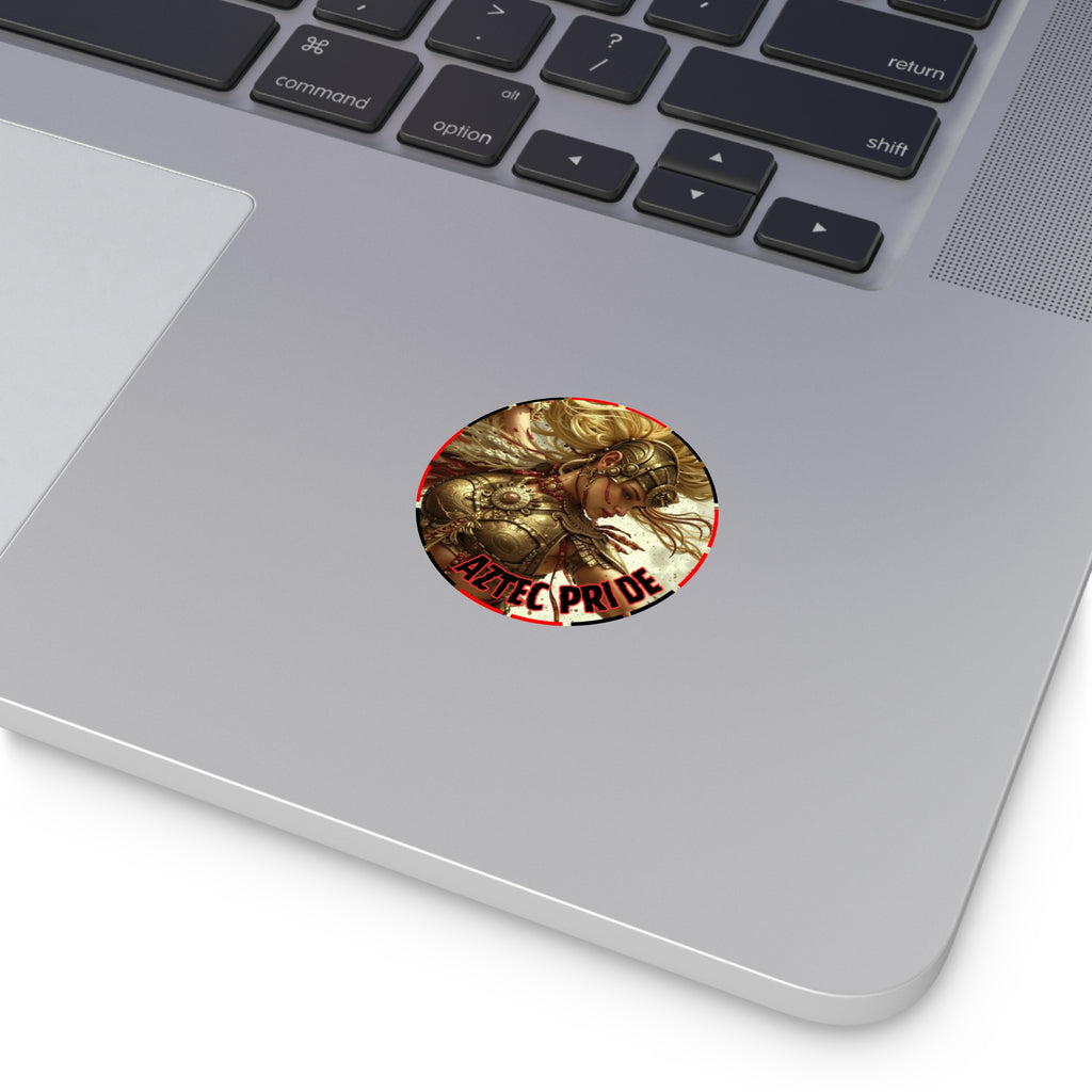 Aztec Iron Queen Round Vinyl Sticker – Waterproof Matte Decal (2”–6”)
