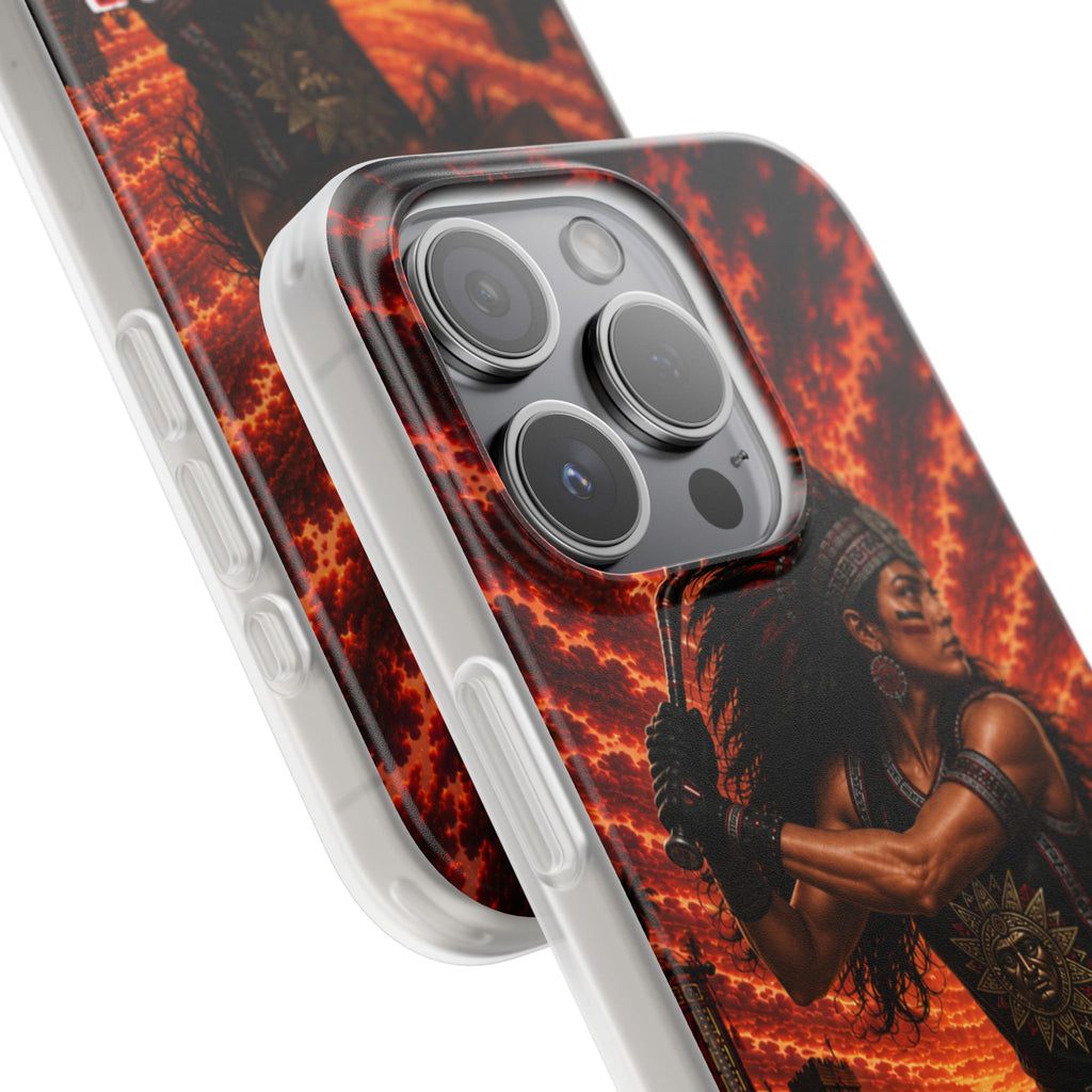 Aztec Softball Warrior – Flexi Phone Case (iPhone & Samsung • Clear TPU • Made & Shipped in the USA • 🚚 FREE USA Shipping • Personalized Option)