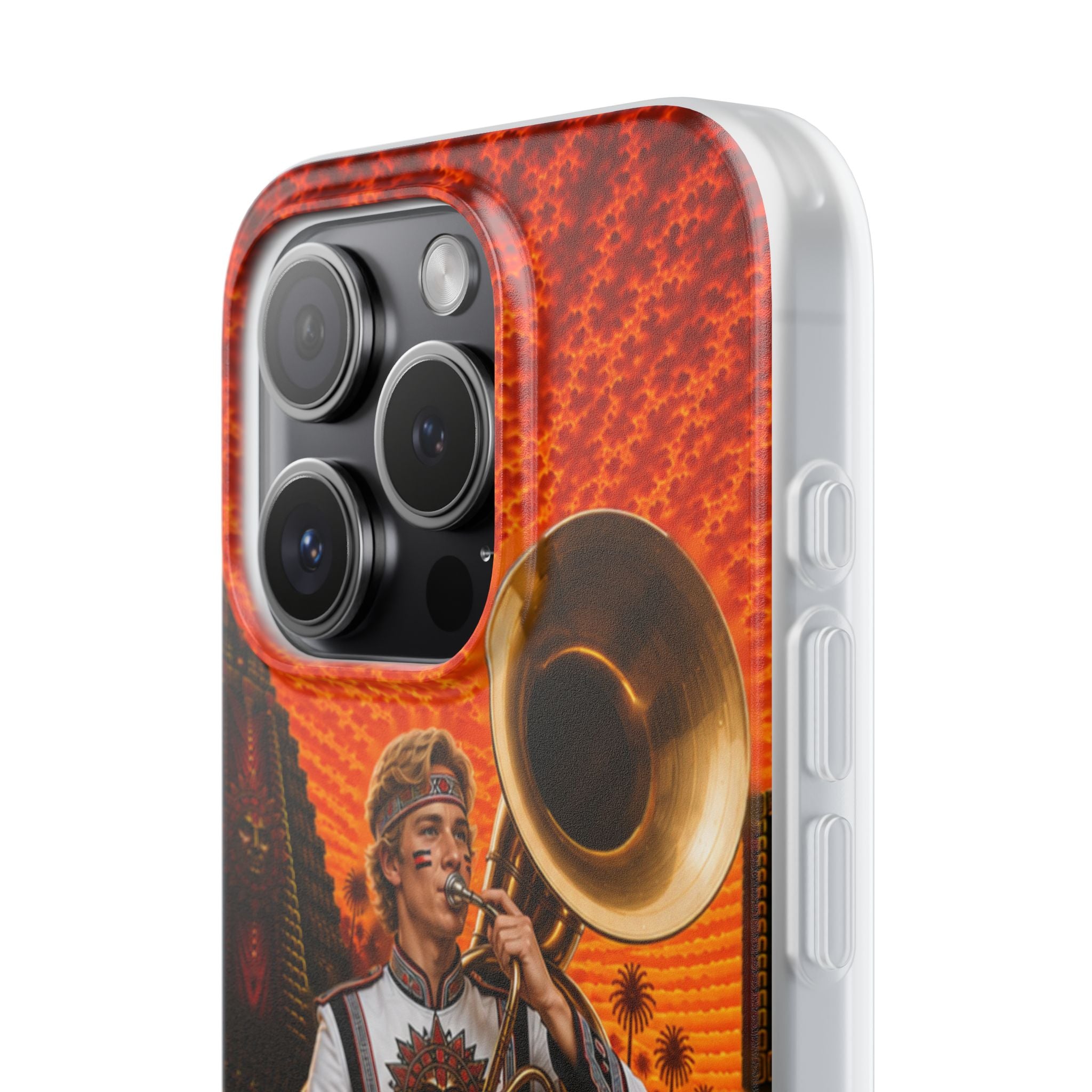 Aztec Band Warrior – Flexi Phone Case (iPhone & Samsung • Clear TPU • Made & Shipped in the USA • 🚚 FREE USA Shipping • Personalized Option)