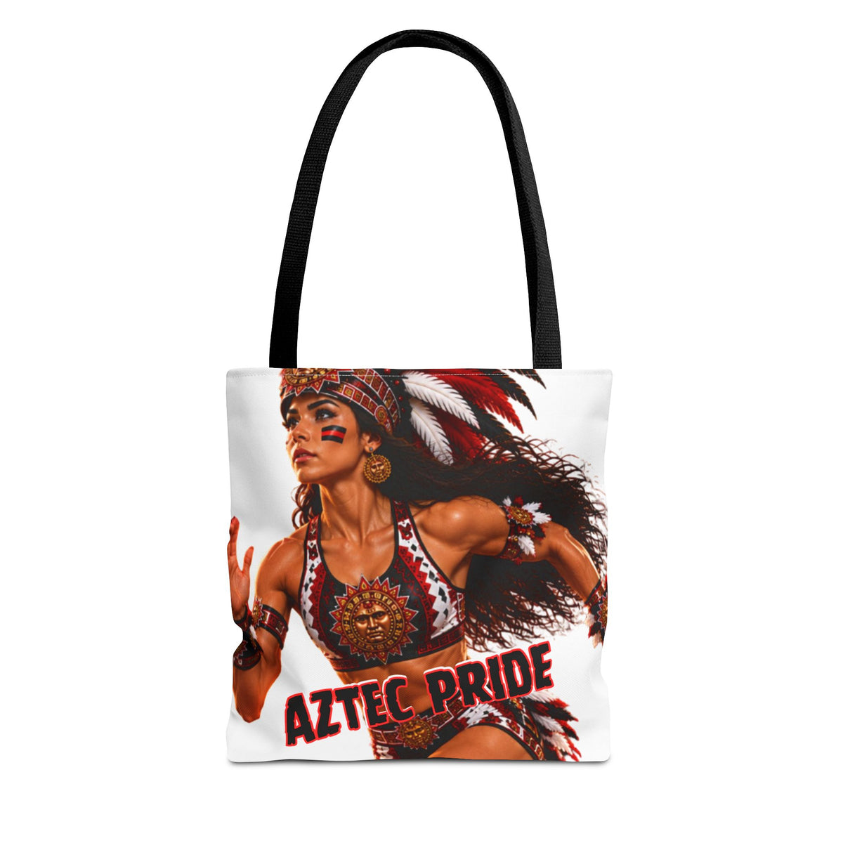 Aztec Track Female Warrior Tote Bag | Aztec-Inspired AI Art • Made & Shipped in the USA • 🚚 FREE USA Shipping • FREE Personalization