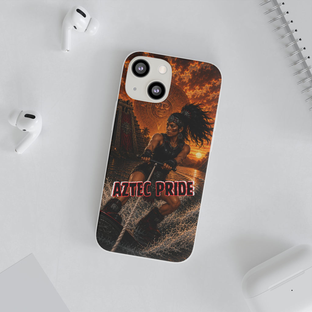 Aztec Wakeboard Female Warrior – Flexi Phone Case (iPhone & Samsung • Clear TPU • Made & Shipped in the USA • 🚚 FREE USA Shipping • Personalized Option)