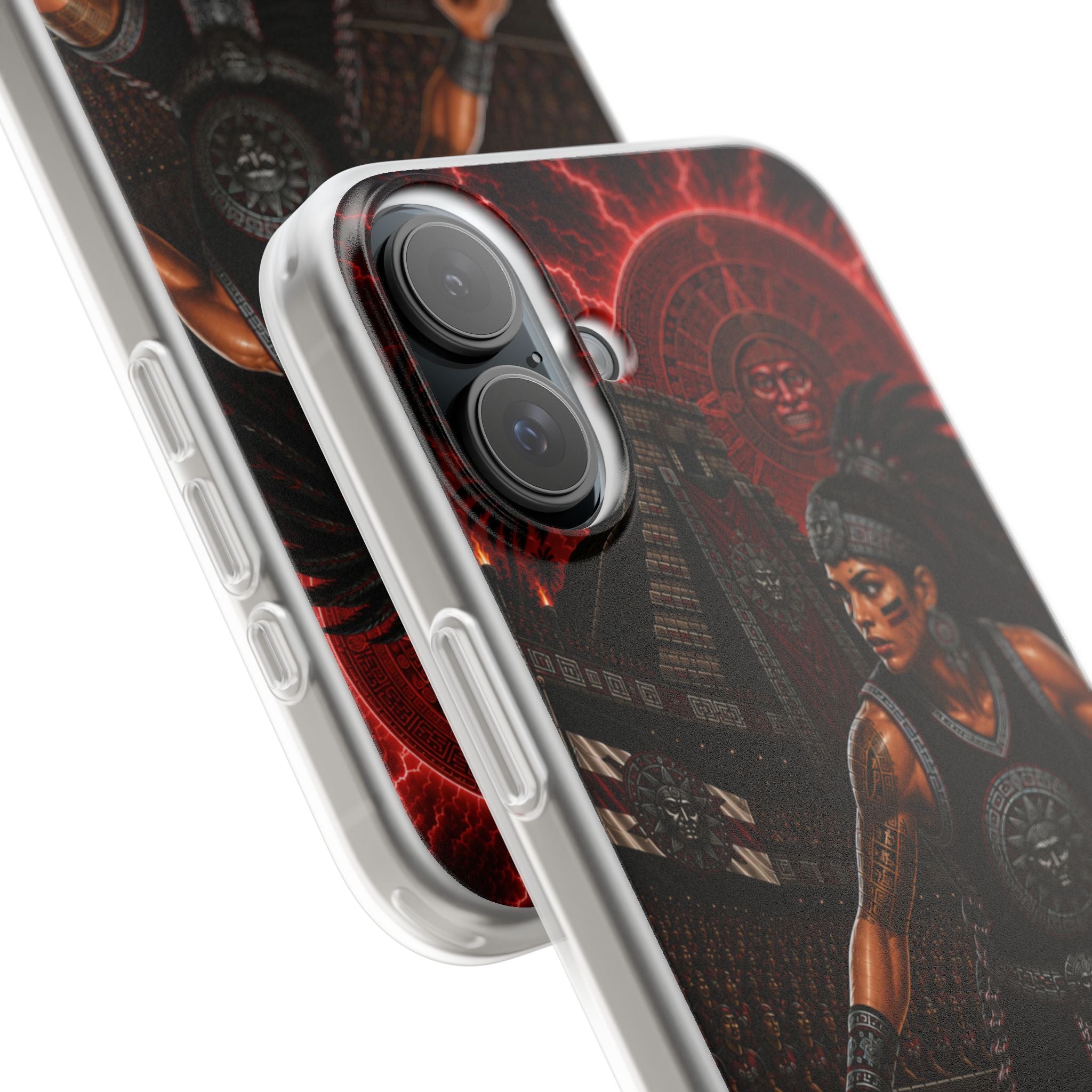 Aztec Basketball Female Warrior – Flexi Phone Case (iPhone & Samsung • Clear TPU • Made & Shipped in the USA • 🚚 FREE USA Shipping • Personalized Option)