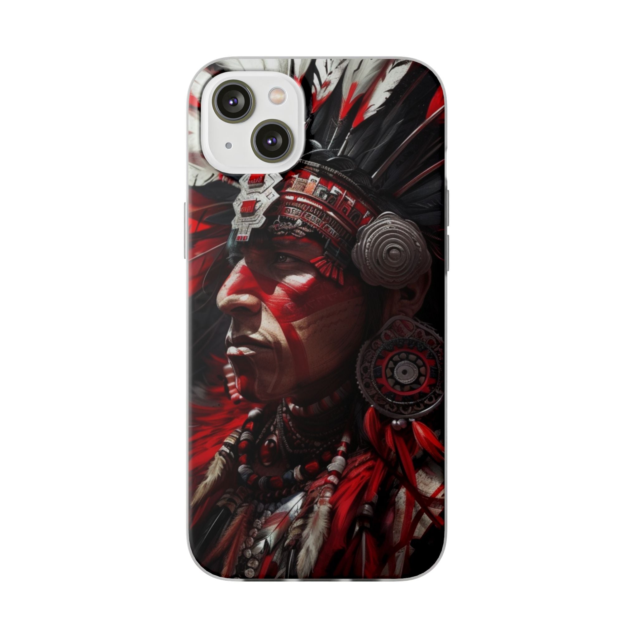 Aztec Loyal Warrior – Flexi Phone Case (iPhone & Samsung • Clear TPU • Made in USA • Personalized Option)