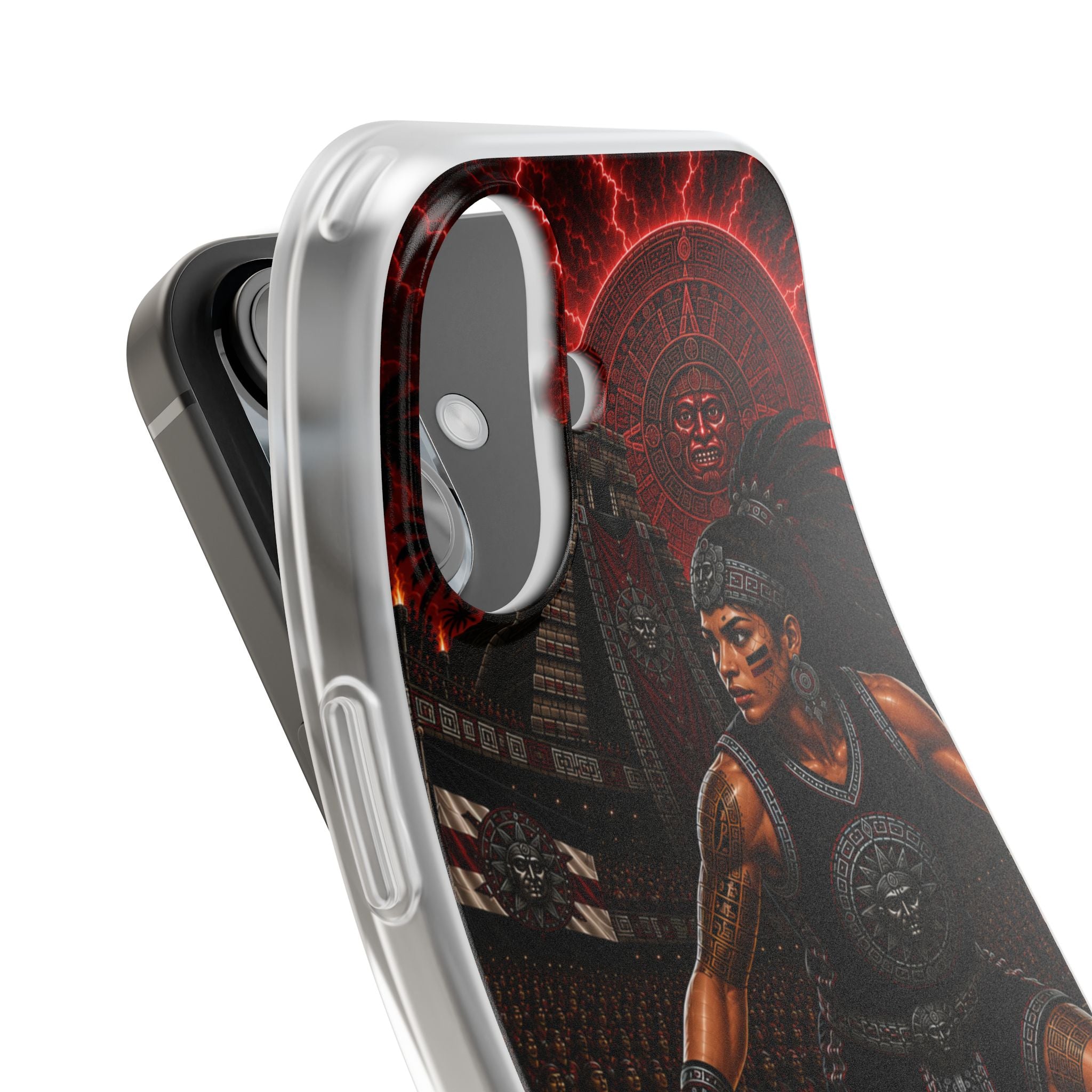 Aztec Basketball Female Warrior – Flexi Phone Case (iPhone & Samsung • Clear TPU • Made & Shipped in the USA • 🚚 FREE USA Shipping • Personalized Option)