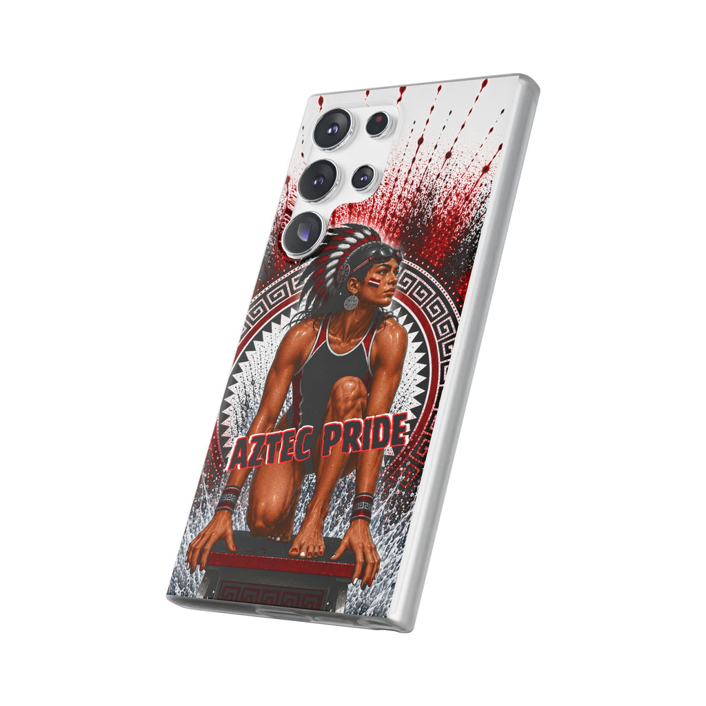 Aztec Swim & Dive Warrior – Flexi Phone Case (iPhone & Samsung • Clear TPU • Made & Shipped in the USA • 🚚 FREE USA Shipping • Personalized Option)