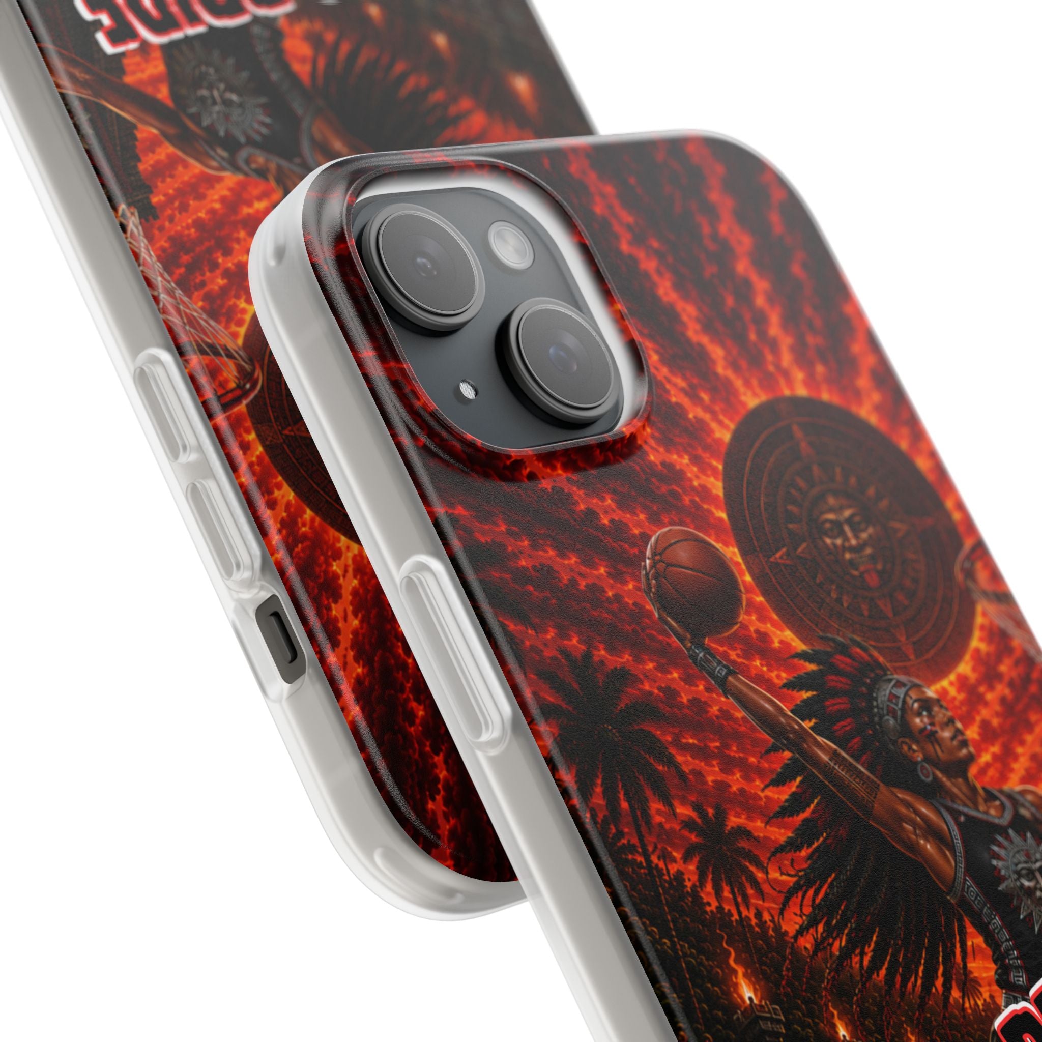 Aztec Basketball Female Warrior – Flexi Phone Case (iPhone & Samsung • Clear TPU • Made & Shipped in the USA • 🚚 FREE USA Shipping • Personalized Option)