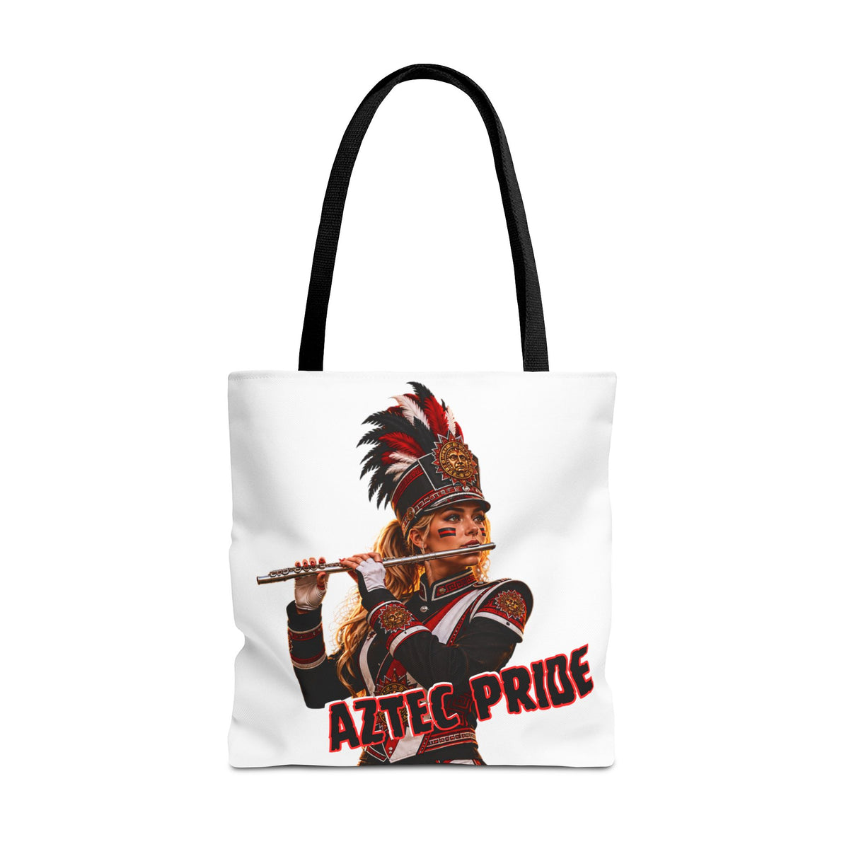 Aztec Band Warrior Tote Bag | Aztec-Inspired AI Art • Made & Shipped in the USA • 🚚 FREE USA Shipping • FREE Personalization