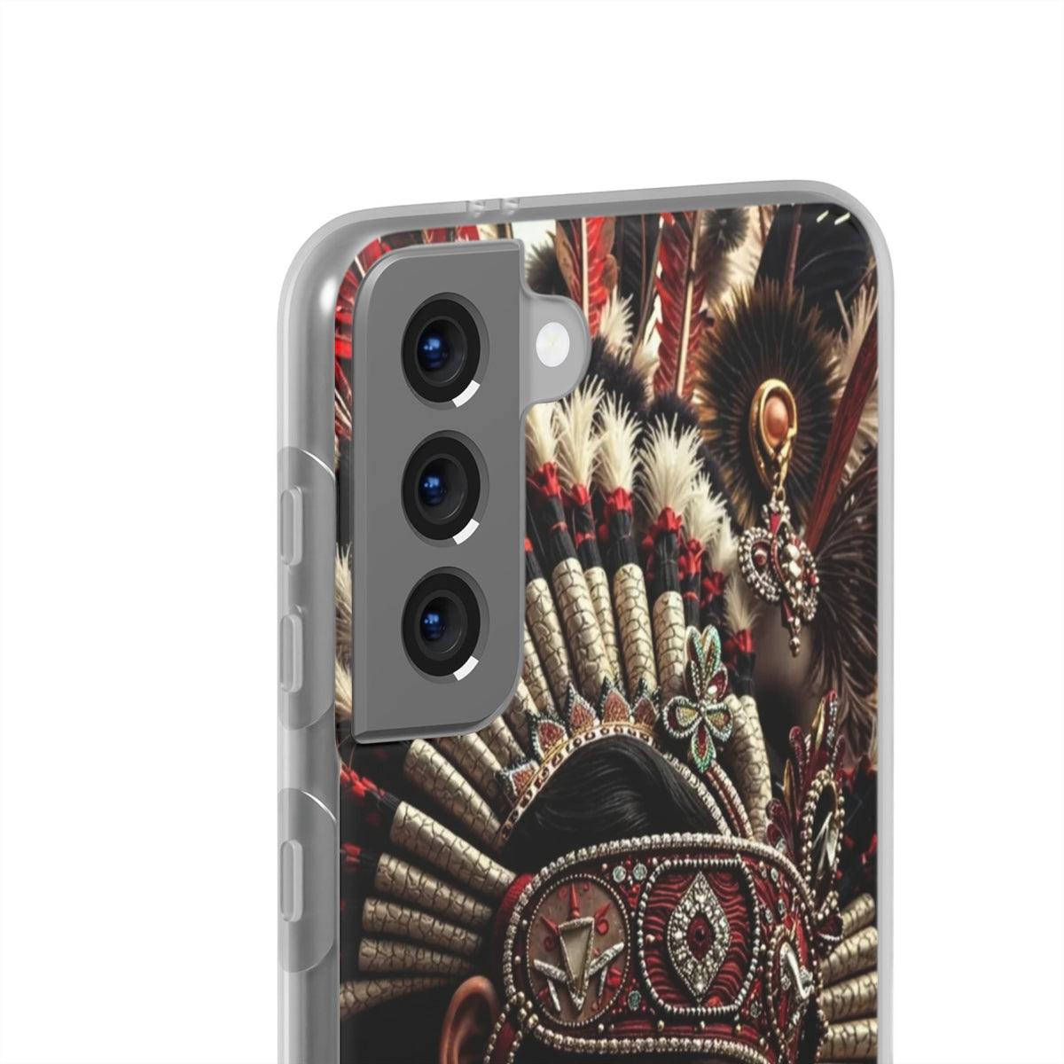 Aztec Goddess Spirit – Flexi Phone Case (iPhone & Samsung • Clear TPU • Made in USA • Personalized Option)