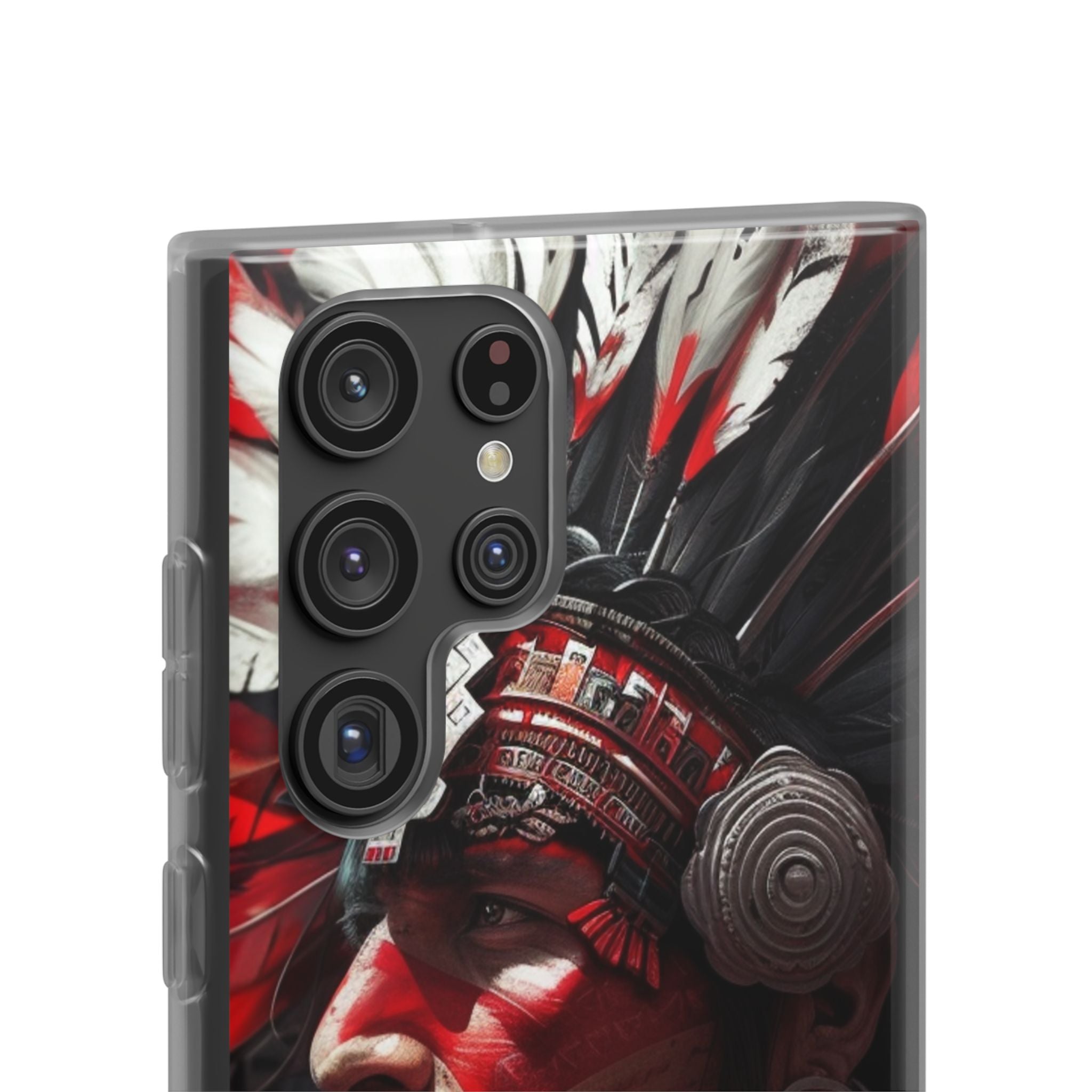 Aztec Loyal Warrior – Flexi Phone Case (iPhone & Samsung • Clear TPU • Made in USA • Personalized Option)