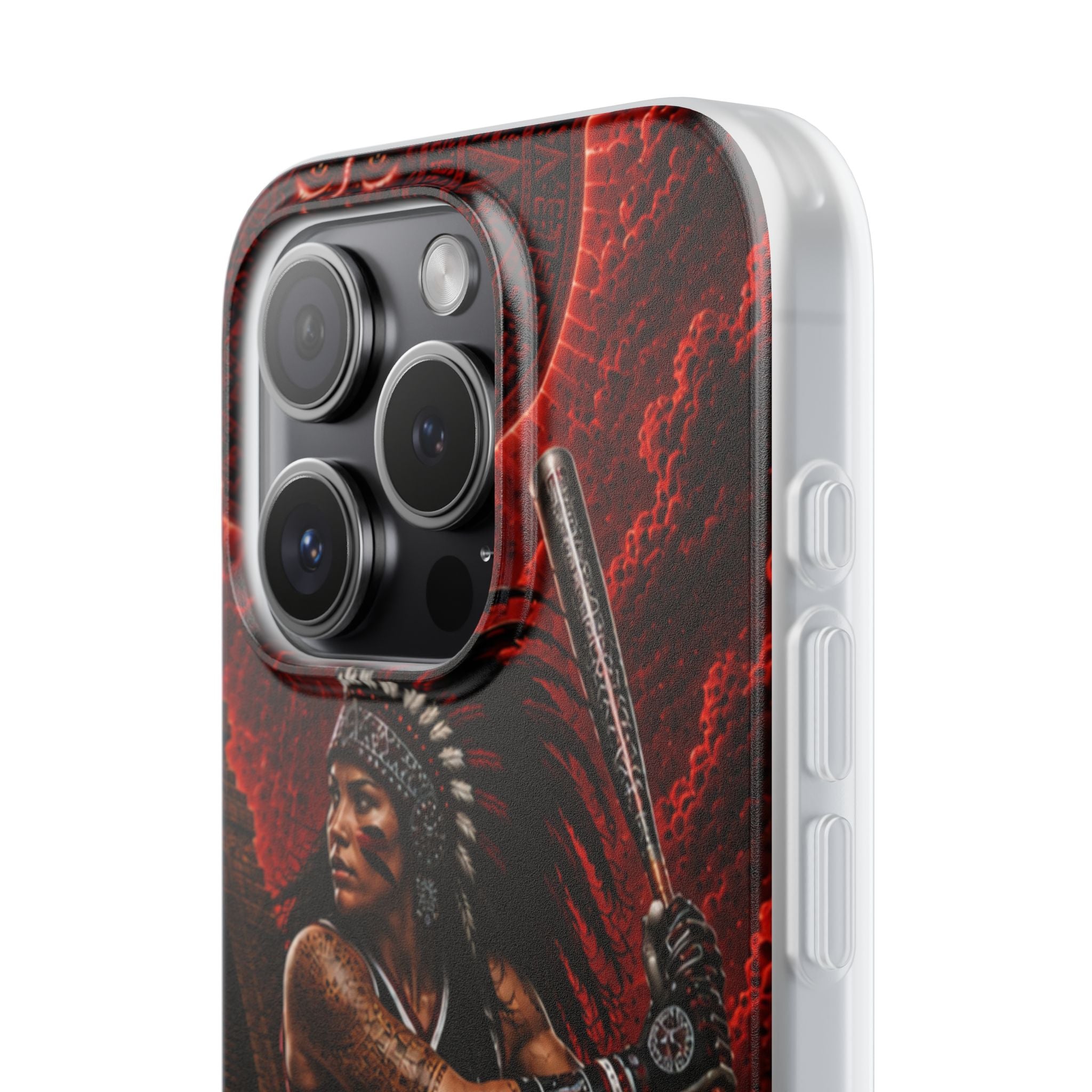 Aztec Softball Warrior – Flexi Phone Case (iPhone & Samsung • Clear TPU • Made in USA • Personalized Option)