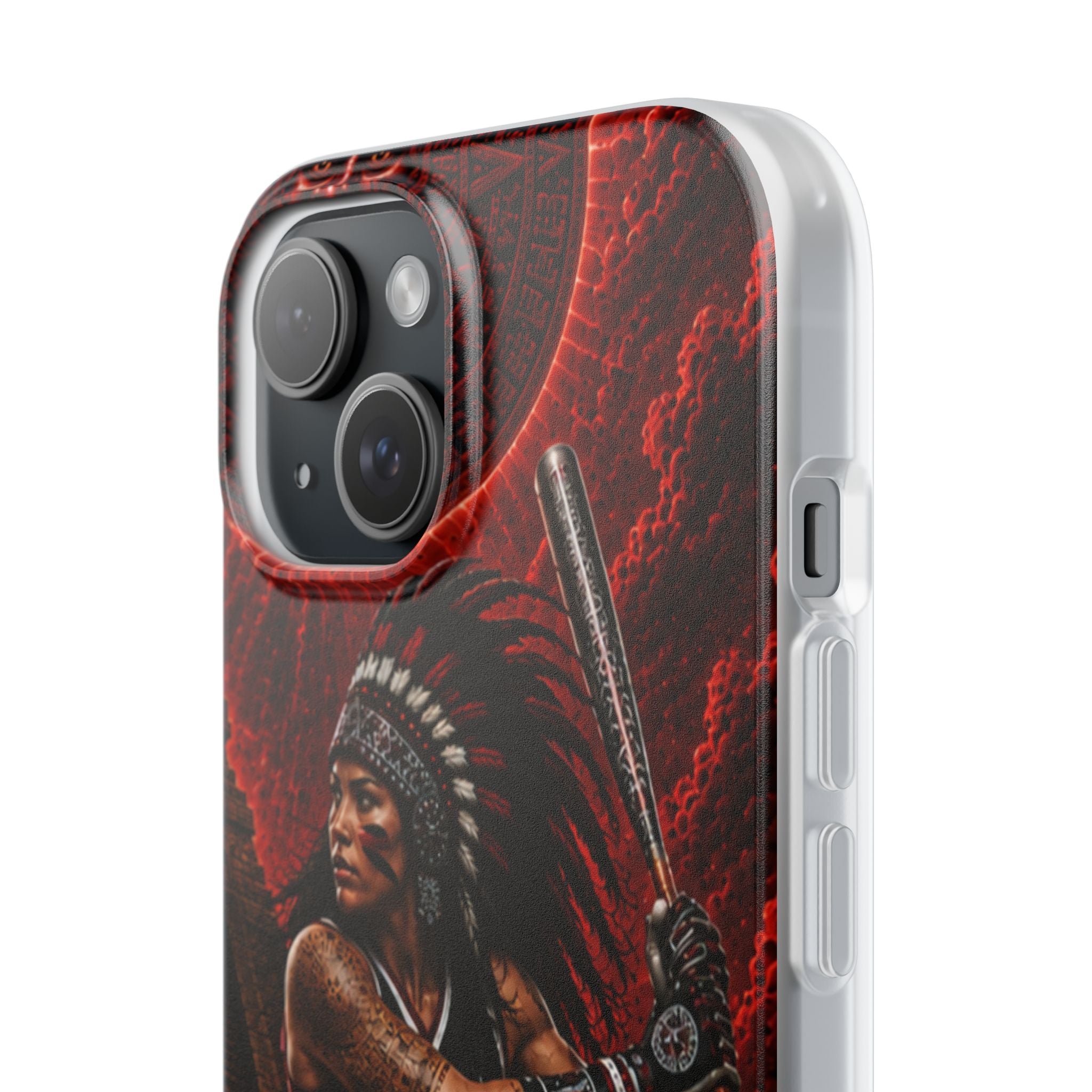 Aztec Softball Warrior – Flexi Phone Case (iPhone & Samsung • Clear TPU • Made in USA • Personalized Option)