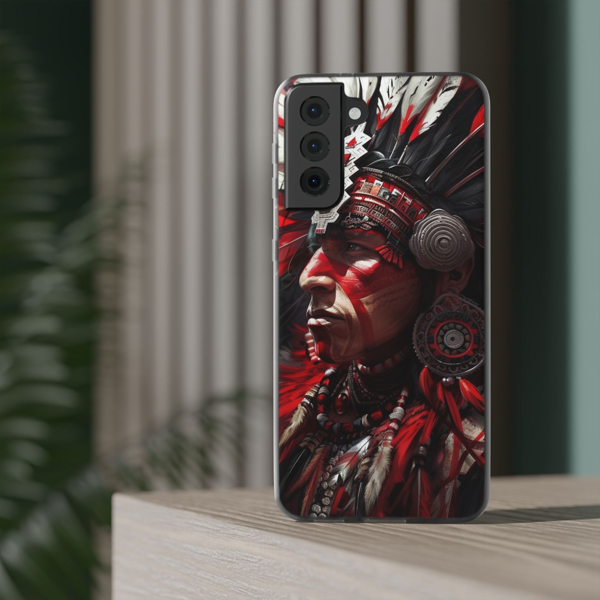 Aztec Loyal Warrior – Flexi Phone Case (iPhone & Samsung • Clear TPU • Made in USA • Personalized Option)