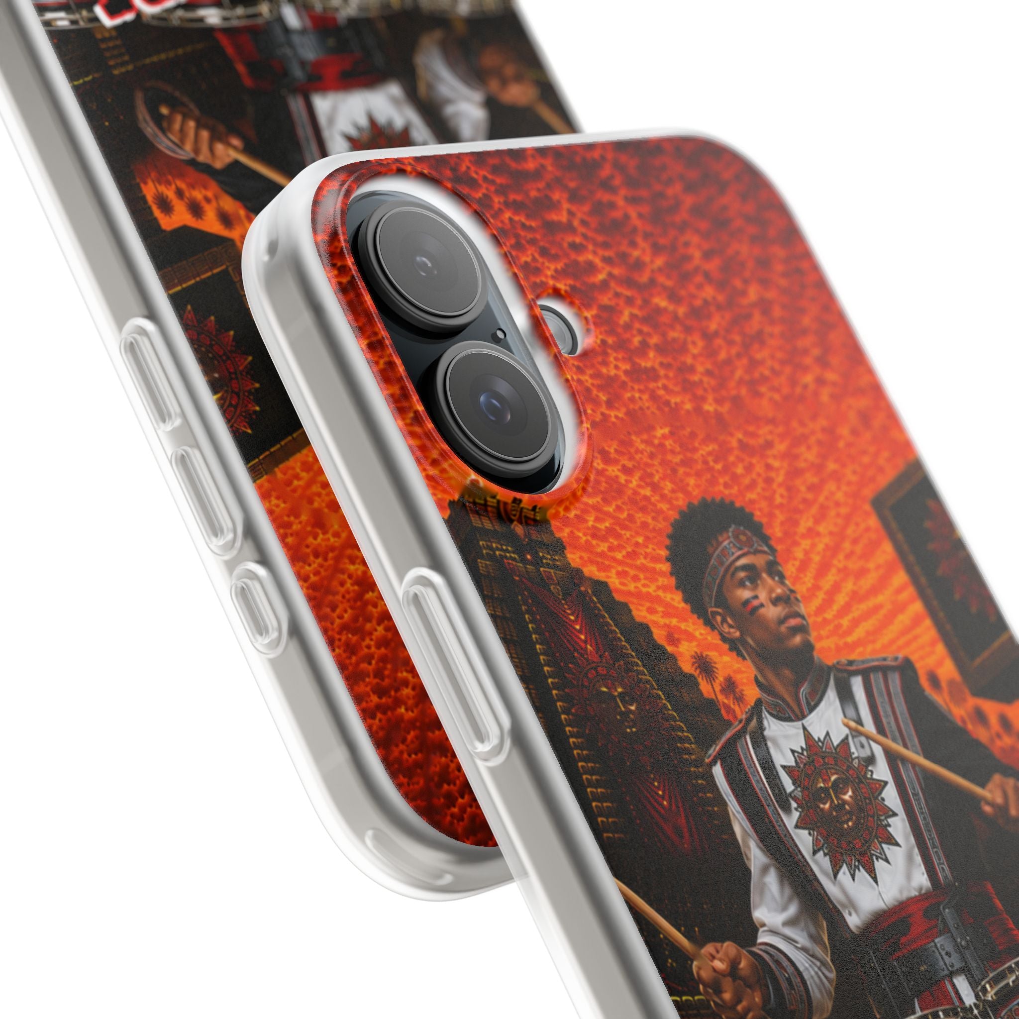 Aztec Band Warrior – Flexi Phone Case (iPhone & Samsung • Clear TPU • Made & Shipped in the USA • 🚚 FREE USA Shipping • Personalized Option)
