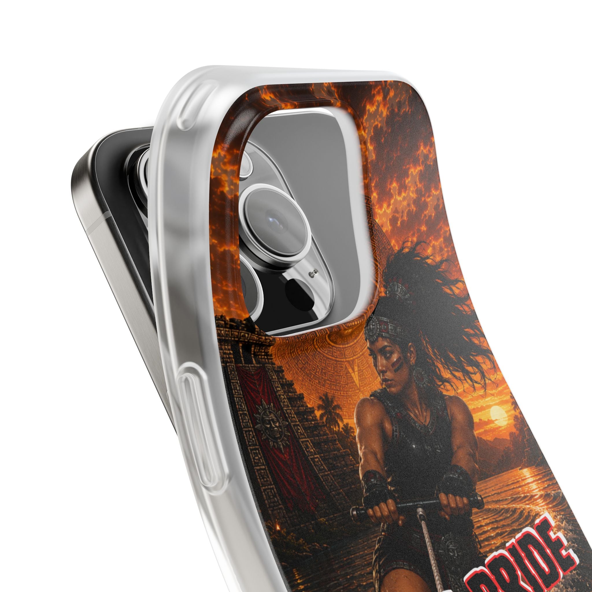 Aztec Wakeboard Female Warrior – Flexi Phone Case (iPhone & Samsung • Clear TPU • Made & Shipped in the USA • 🚚 FREE USA Shipping • Personalized Option)