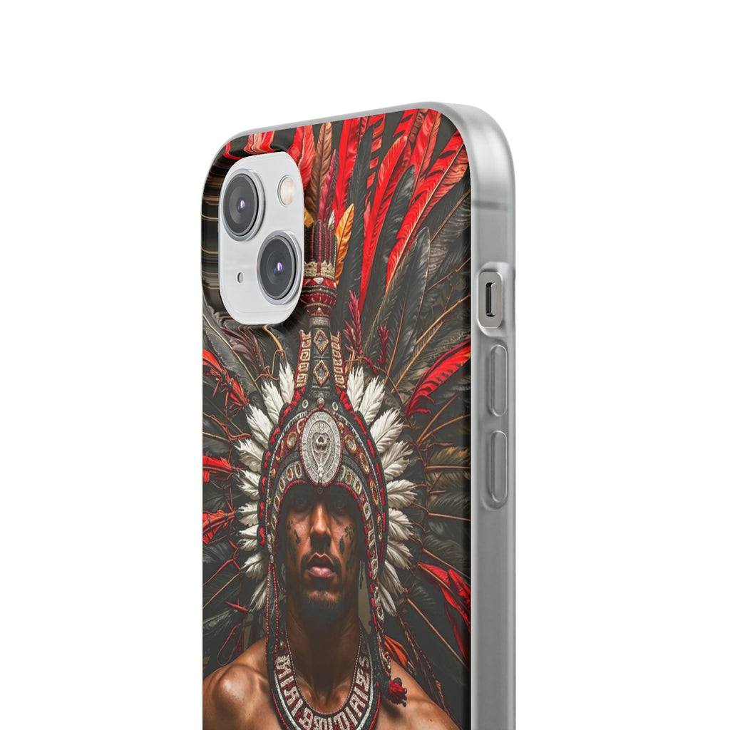 Aztec Warrior Eagle – Flexi Phone Case (iPhone & Samsung • Clear TPU • Made in USA • Personalized Option)