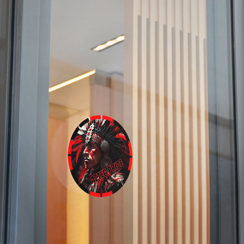 Aztec Loyal Warrior Round Vinyl Sticker - Waterproof Matte Decal (2"-6")