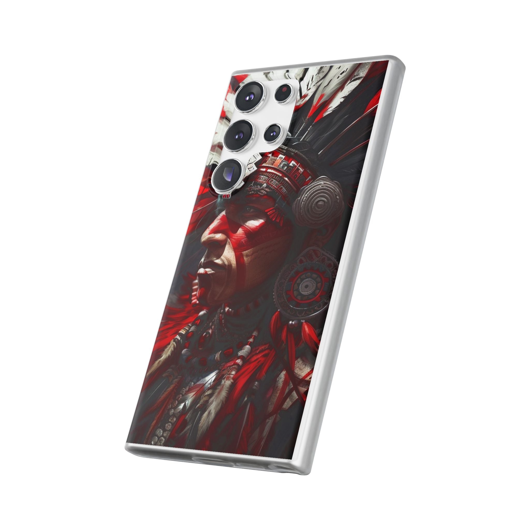 Aztec Loyal Warrior – Flexi Phone Case (iPhone & Samsung • Clear TPU • Made in USA • Personalized Option)