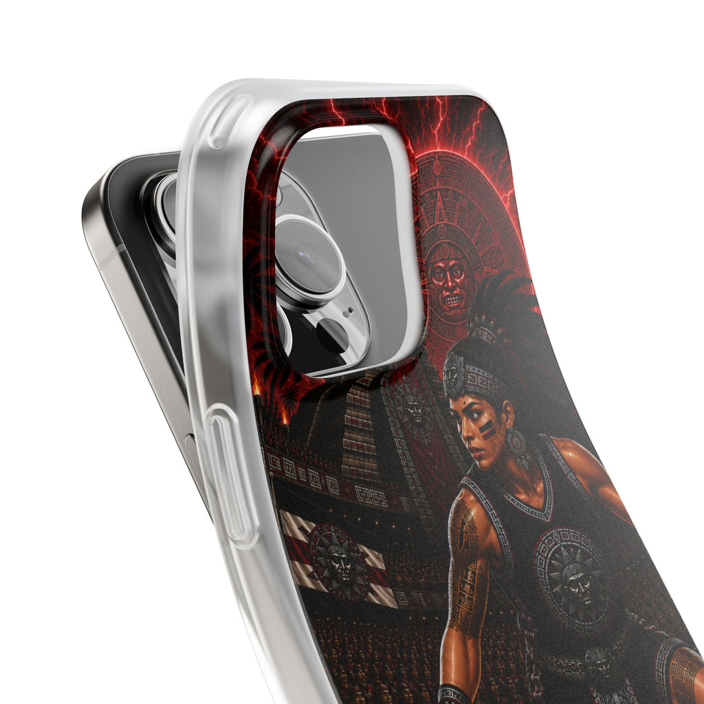 Aztec Basketball Female Warrior – Flexi Phone Case (iPhone & Samsung • Clear TPU • Made & Shipped in the USA • 🚚 FREE USA Shipping • Personalized Option)