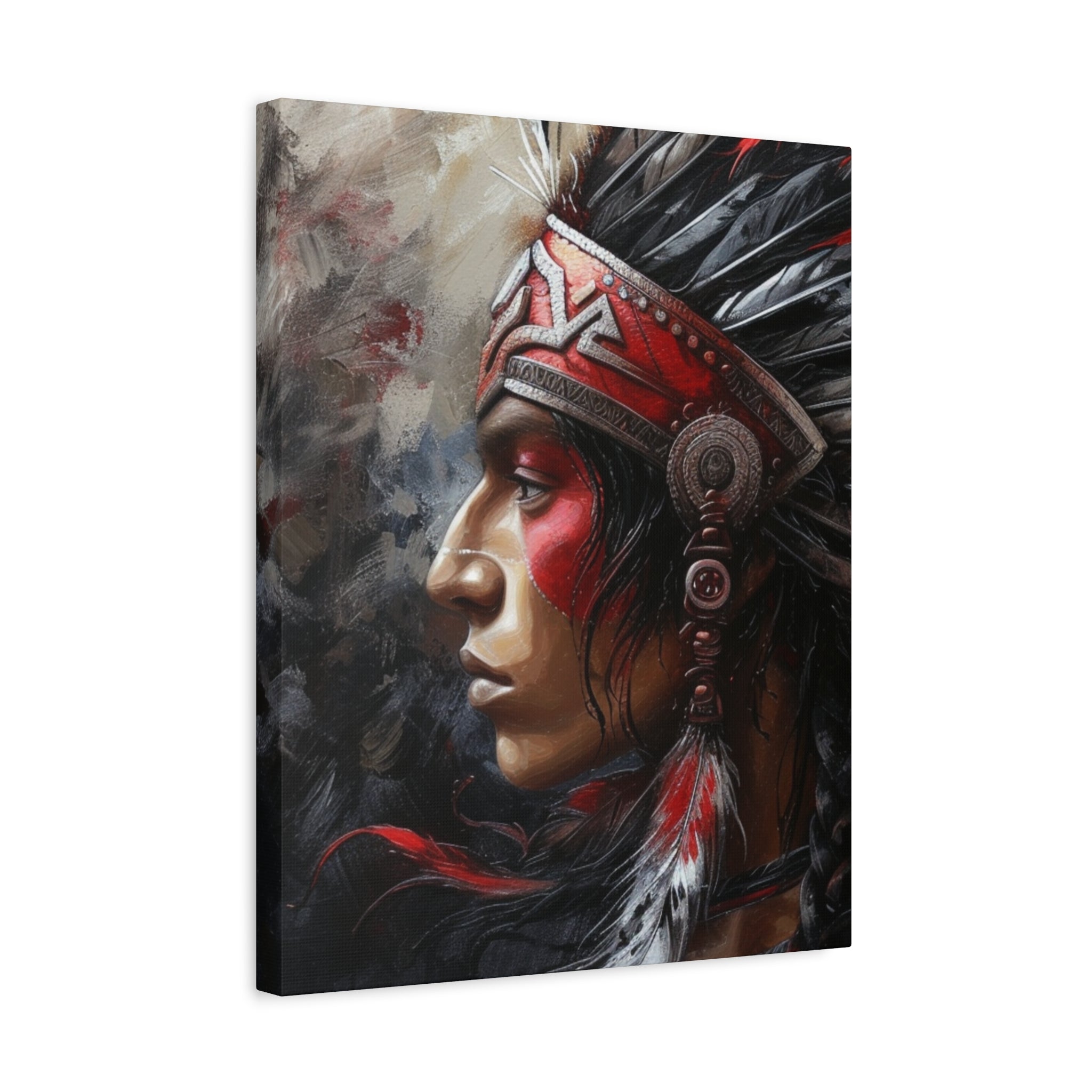 Aztec Silent Warrior – Bold Aztec Wall Art Canvas