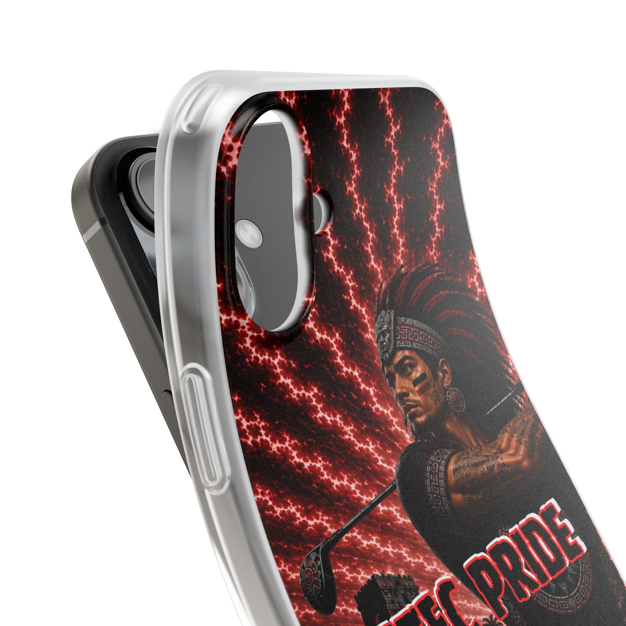 Aztec Golf Male Warrior – Flexi Phone Case (iPhone & Samsung • Clear TPU • Made & Shipped in the USA • 🚚 FREE USA Shipping • Personalized Option)