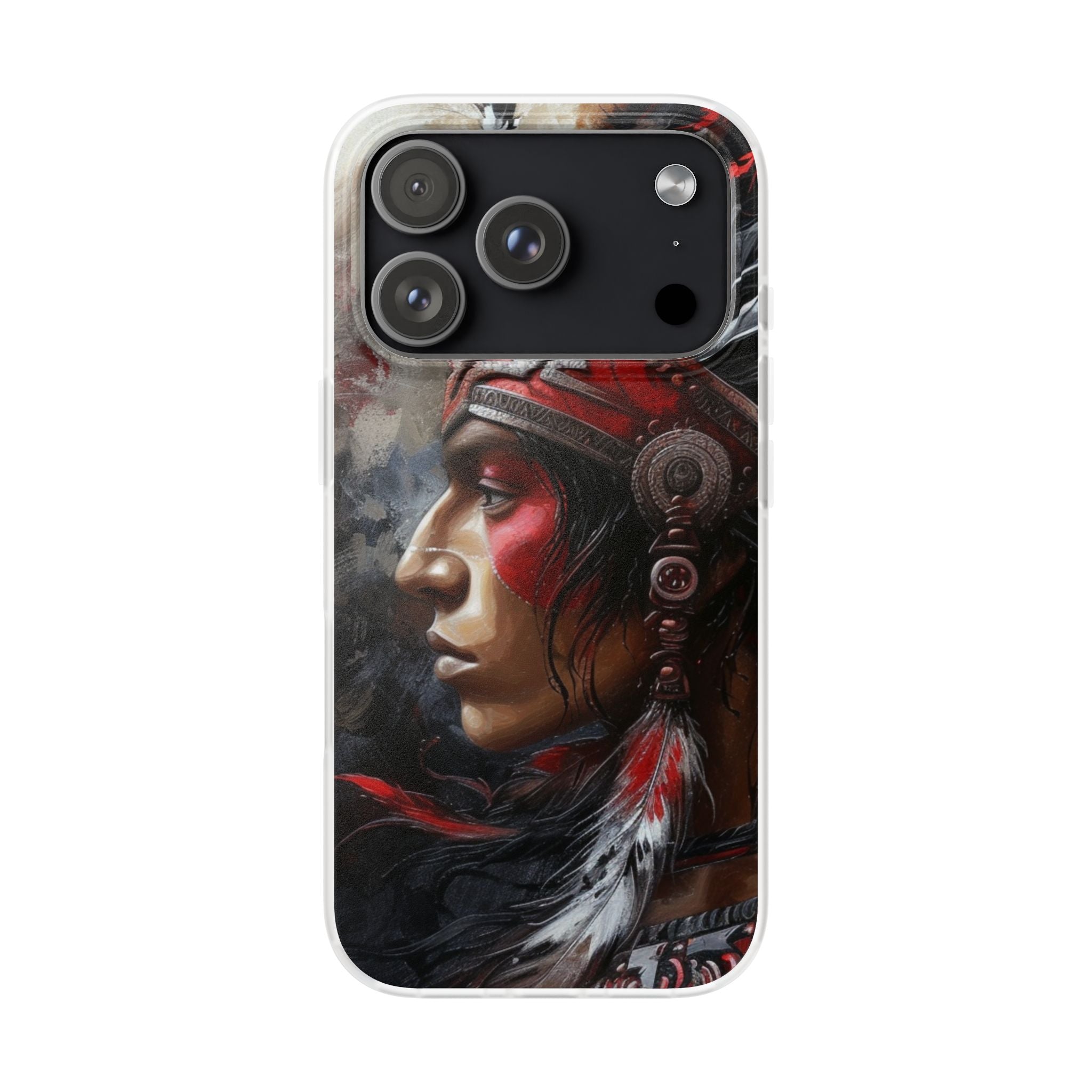 Aztec Silent Warrior – Flexi Phone Case (iPhone & Samsung • Clear TPU • Made in USA • Personalized Option)