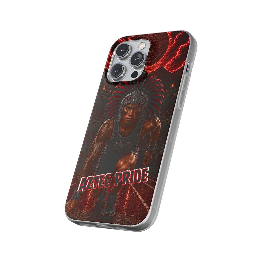 Aztec Track & Field Male Warrior – Flexi Phone Case (iPhone & Samsung • Clear TPU • Made & Shipped in the USA • 🚚 FREE USA Shipping • Personalized Option)