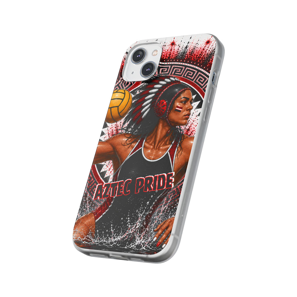 Aztec Water Polo Warrior – Flexi Phone Case (iPhone & Samsung • Clear TPU • Made in USA • Personalized Option)