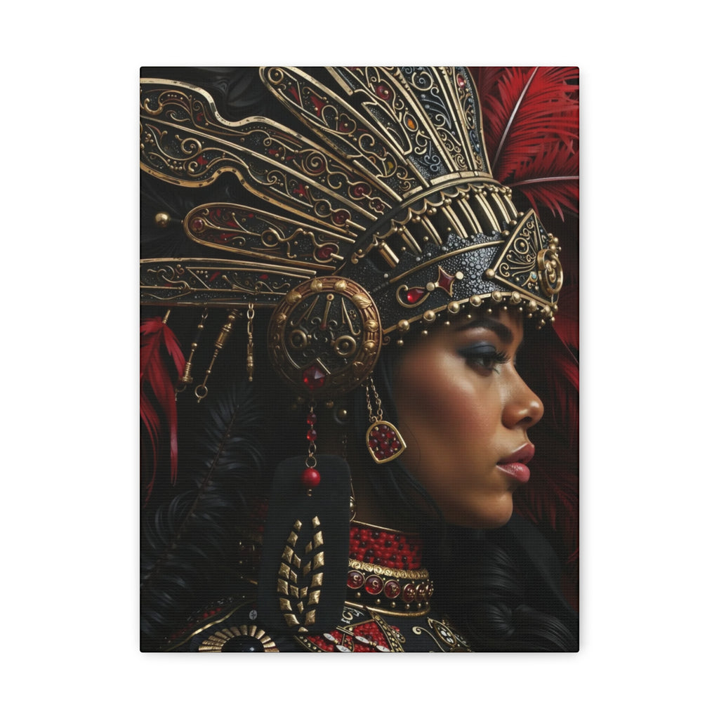 Aztec Lioness Queen – Bold Aztec Wall Art Canvas