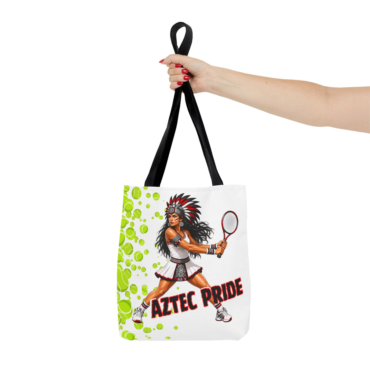 Aztec Tennis Female Warrior Tote Bag | Aztec-Inspired AI Art • Made & Shipped in the USA • 🚚 FREE USA Shipping • FREE Personalization