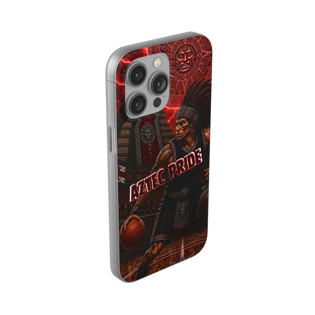 Aztec Basketall Warrior – Flexi Phone Case (iPhone & Samsung • Clear TPU • Made & Shipped in the USA • 🚚 FREE USA Shipping • Personalized Option)