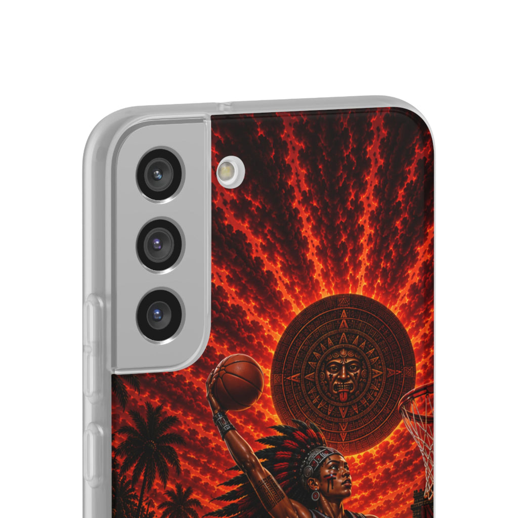 Aztec Basketball Female Warrior – Flexi Phone Case (iPhone & Samsung • Clear TPU • Made & Shipped in the USA • 🚚 FREE USA Shipping • Personalized Option)