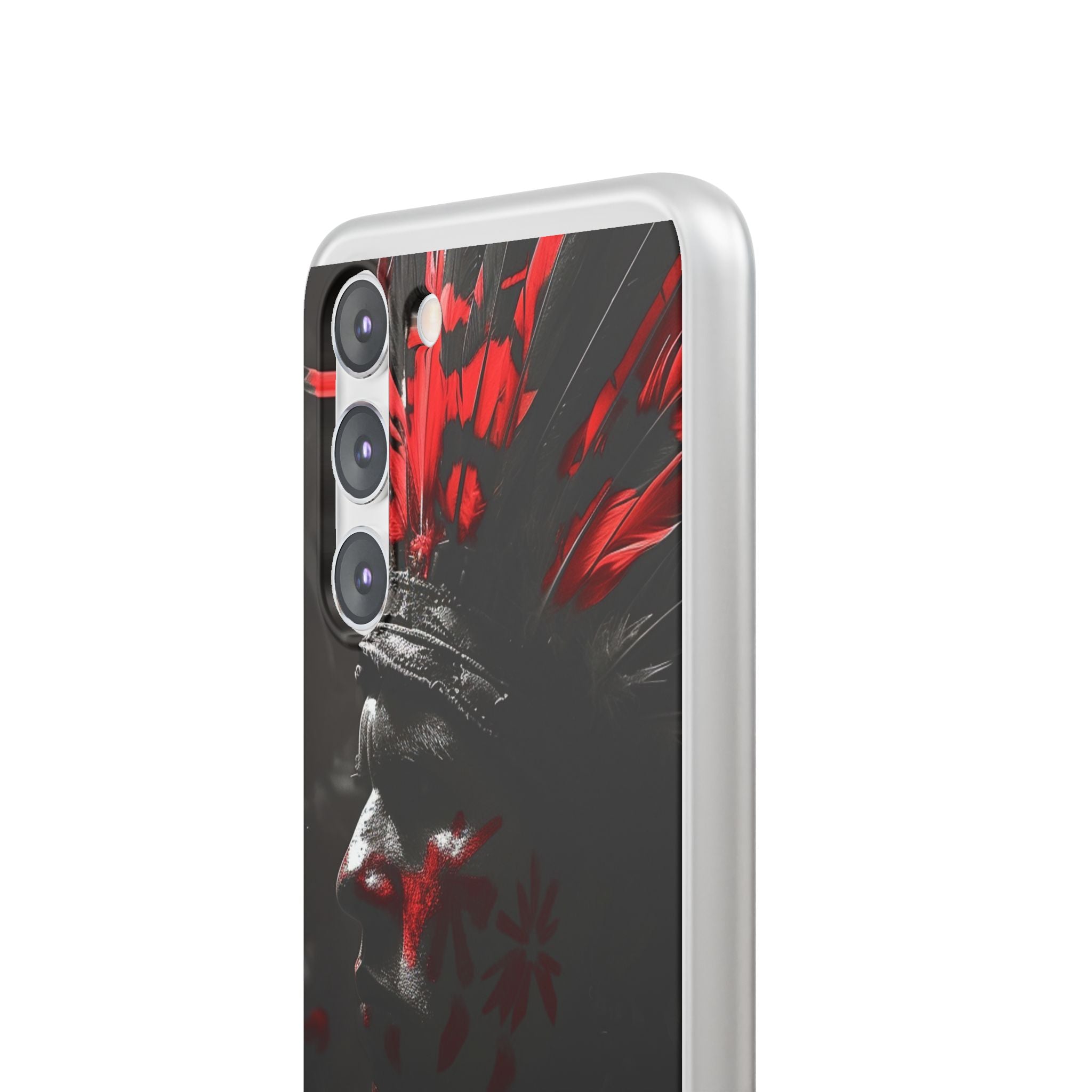 Aztec Jaguar Warrior – Flexi Phone Case (iPhone & Samsung • Clear TPU • Made in USA • Personalized Option)