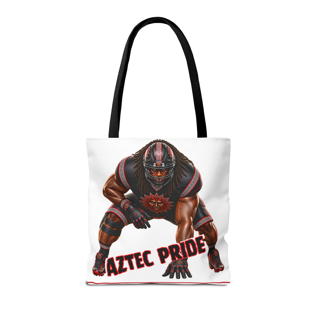 Aztec Football O-Line Warrior Tote Bag | Aztec-Inspired AI Art • Made & Shipped in the USA • 🚚 FREE USA Shipping • FREE Personalization